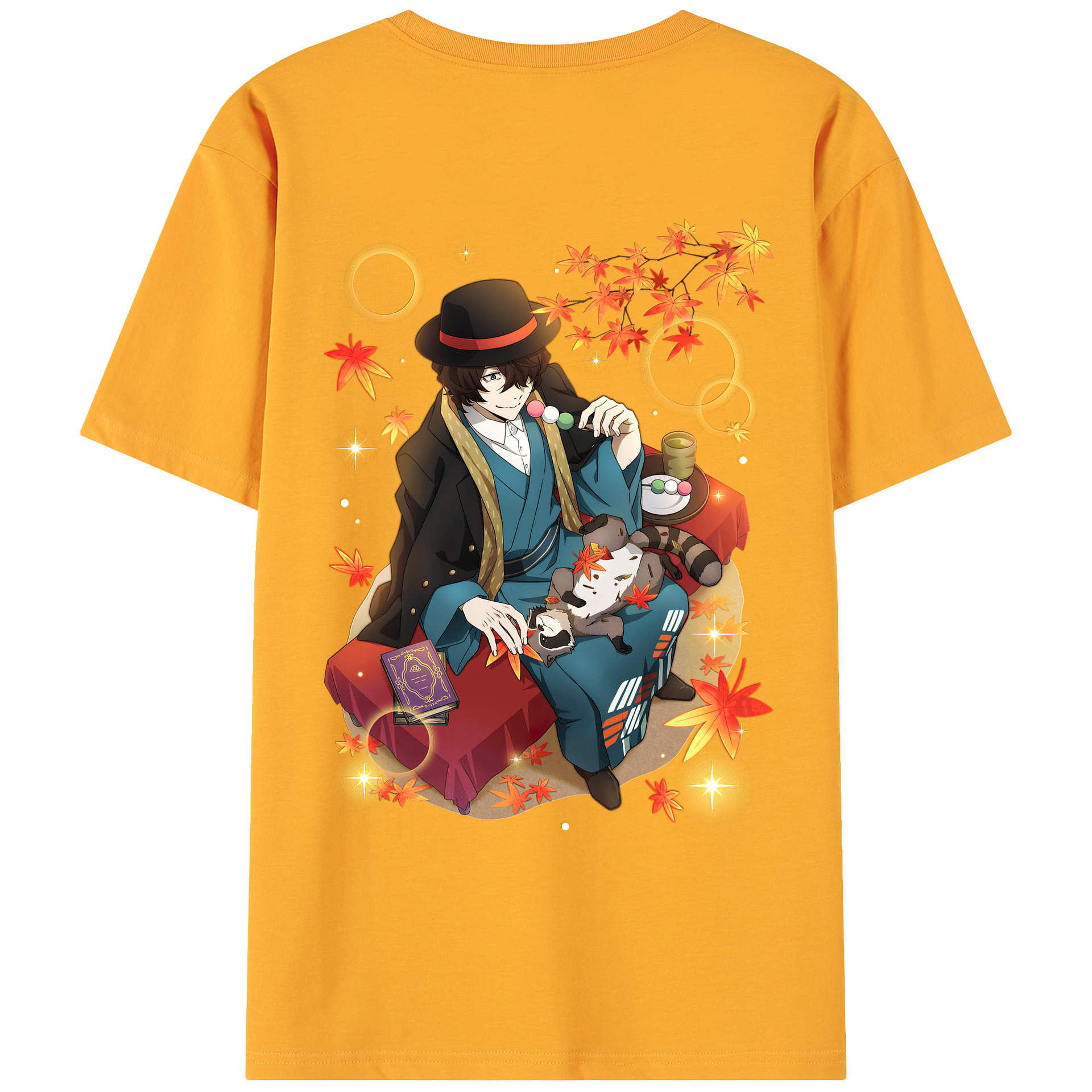 （画像用） 文豪ストレイドッグス Bungo Stray Dogs 綿100％ メンズ半袖Tシャツ（バックプリント） 通気性