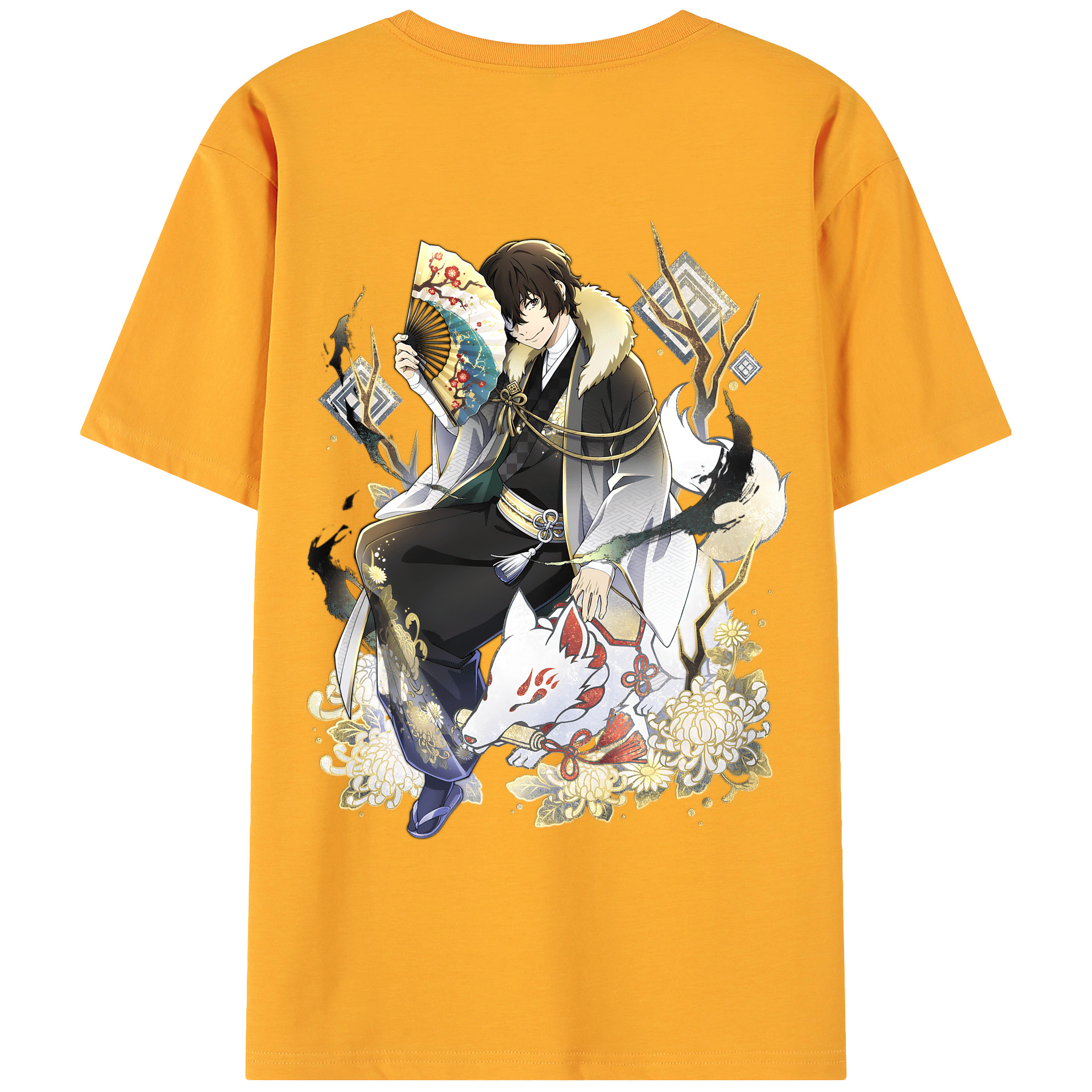 文豪ストレイドッグス Bungo Stray Dogs 綿100％ メンズ半袖Tシャツ（バックプリント） 通気性