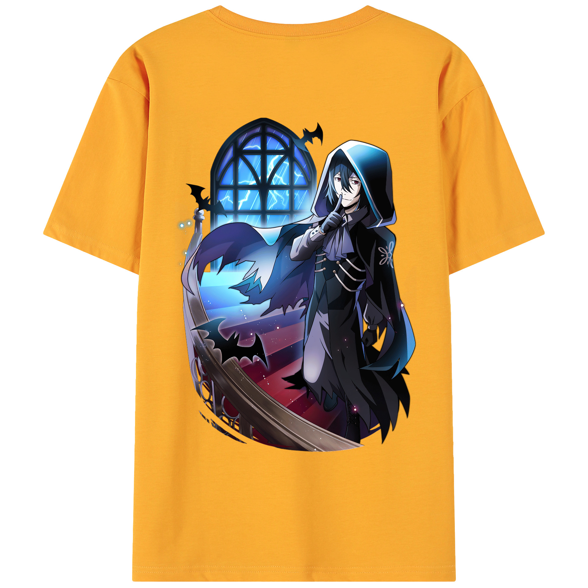 （画像用） 文豪ストレイドッグス Bungo Stray Dogs 綿100％ メンズ半袖Tシャツ（バックプリント） 通気性