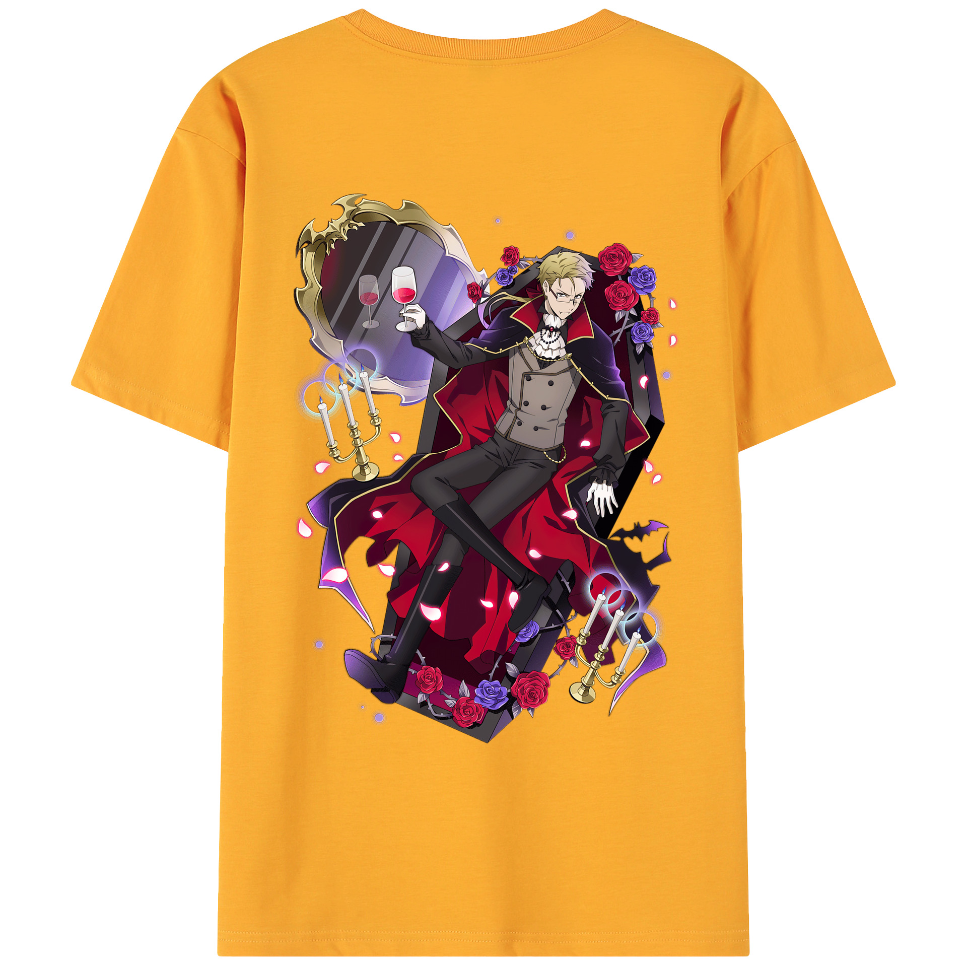 （画像用） 文豪ストレイドッグス Bungo Stray Dogs 綿100％ メンズ半袖Tシャツ（バックプリント） 通気性
