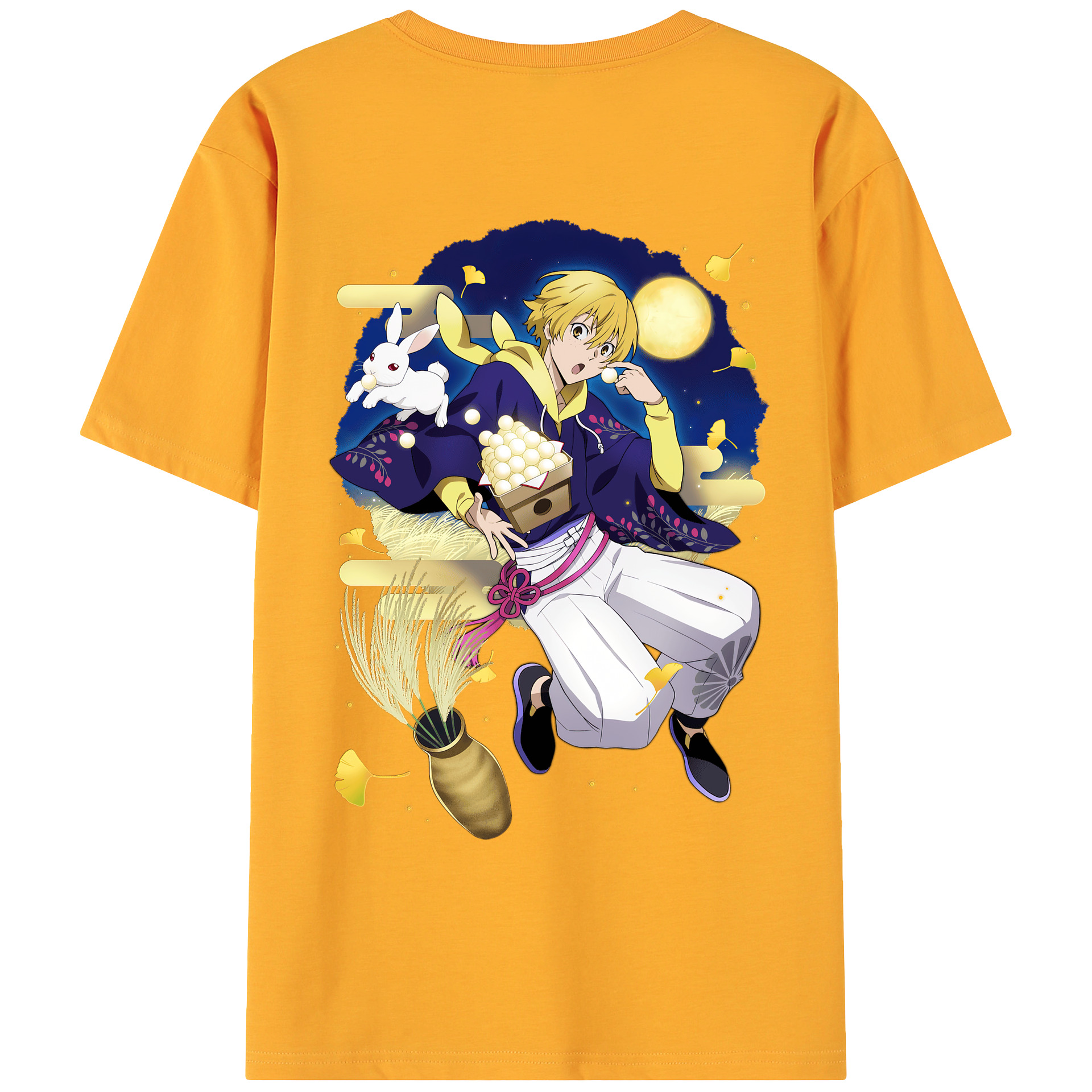 （画像用） 文豪ストレイドッグス Bungo Stray Dogs 綿100％ メンズ半袖Tシャツ（バックプリント） 通気性