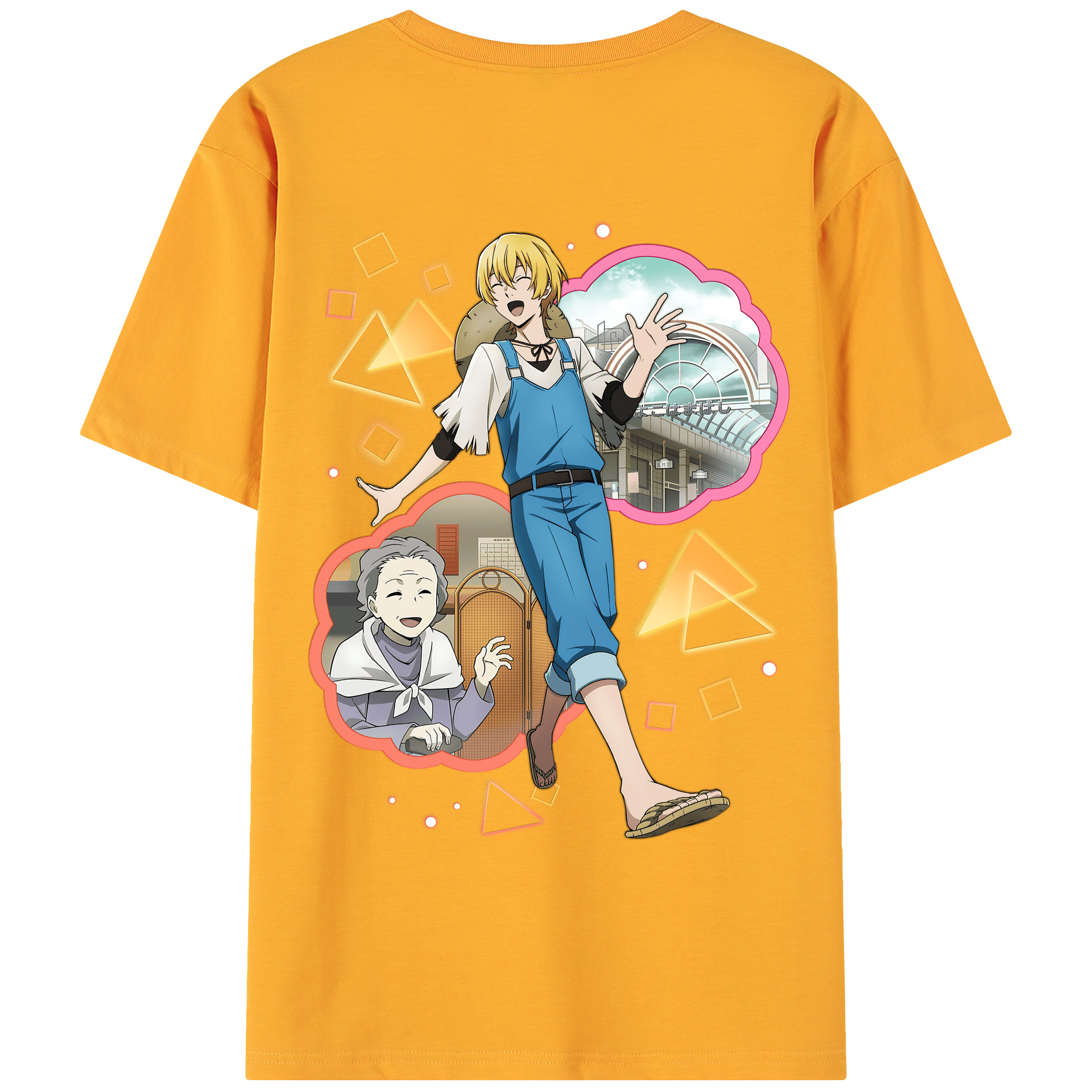 （画像用） 文豪ストレイドッグス Bungo Stray Dogs 綿100％ メンズ半袖Tシャツ（バックプリント） 通気性