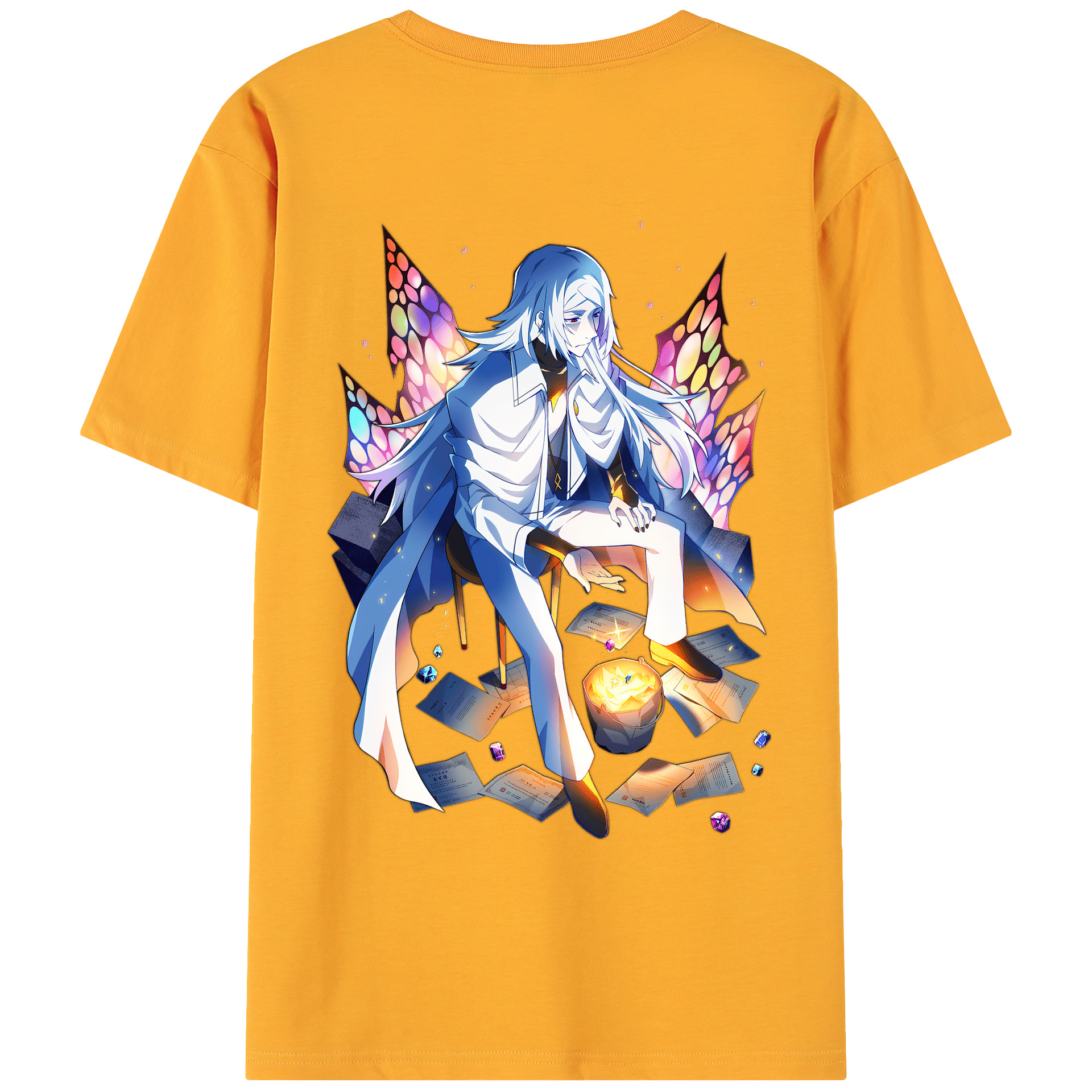（画像用） 文豪ストレイドッグス Bungo Stray Dogs 綿100％ メンズ半袖Tシャツ（バックプリント） 通気性