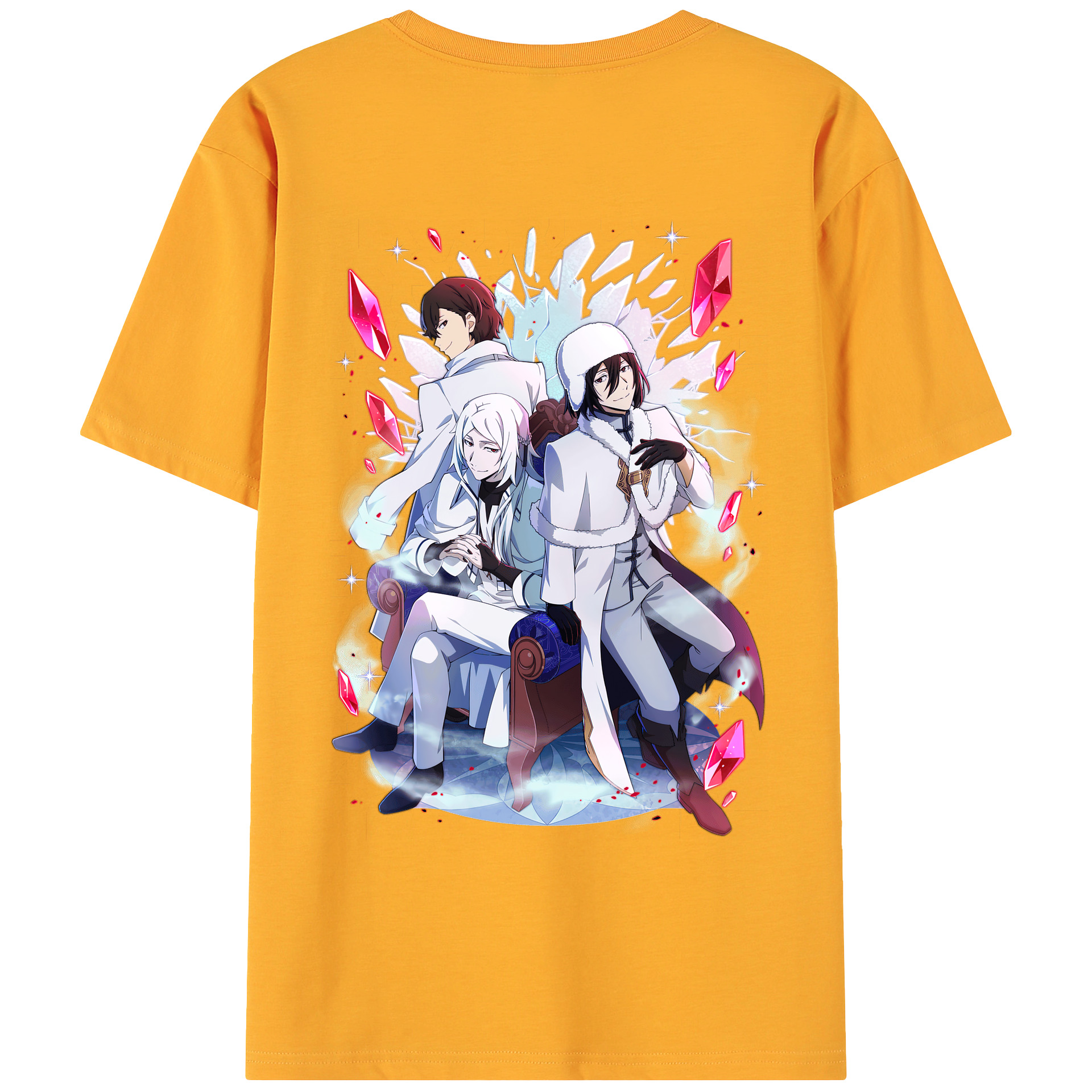 （画像用） 文豪ストレイドッグス Bungo Stray Dogs 綿100％ メンズ半袖Tシャツ（バックプリント） 通気性