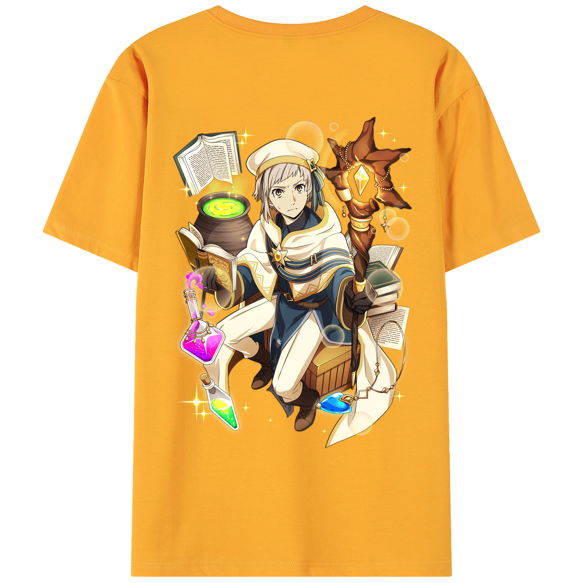 （画像用） 文豪ストレイドッグス Bungo Stray Dogs 綿100％ メンズ半袖Tシャツ（バックプリント） 通気性