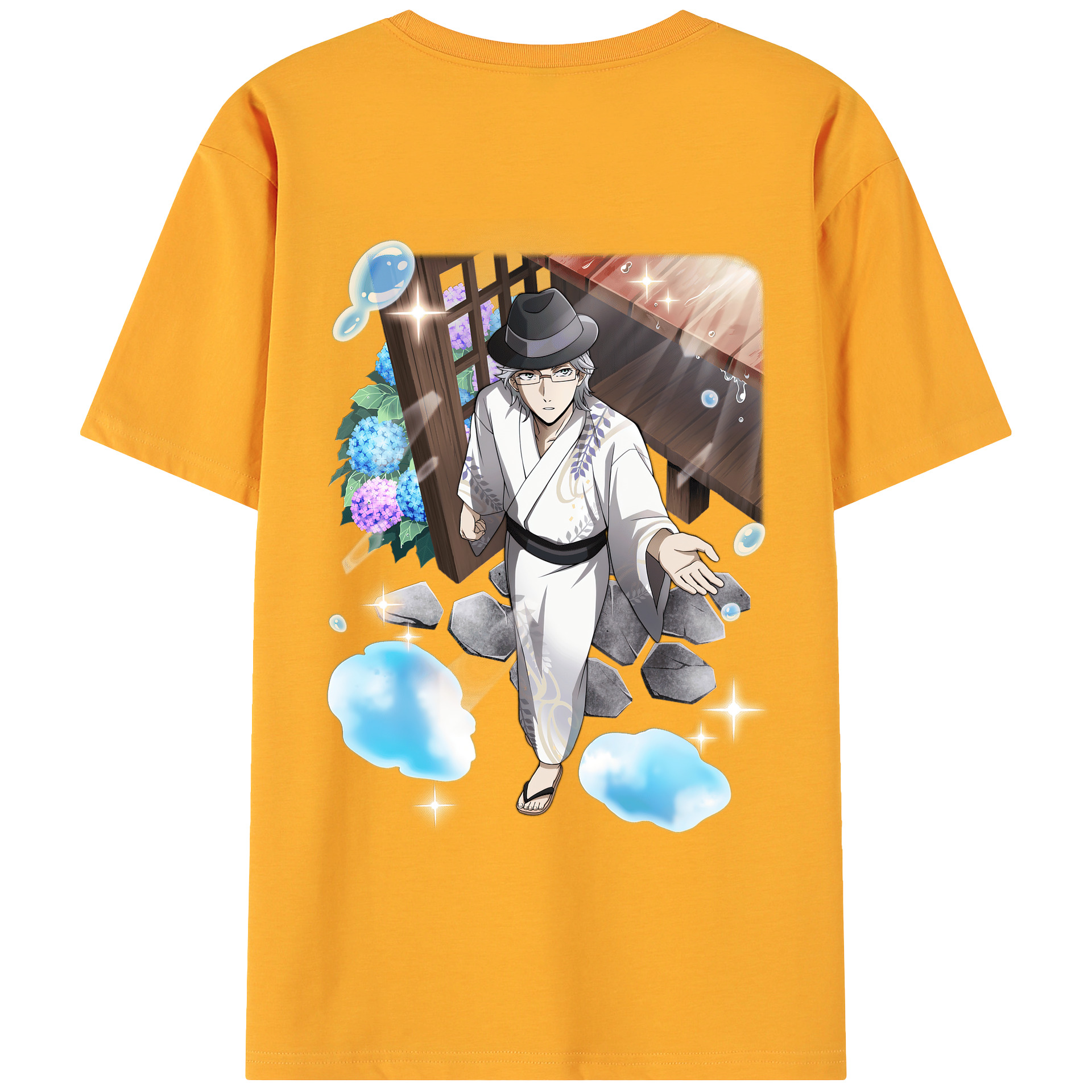 （画像用） 文豪ストレイドッグス Bungo Stray Dogs 綿100％ メンズ半袖Tシャツ（バックプリント） 通気性