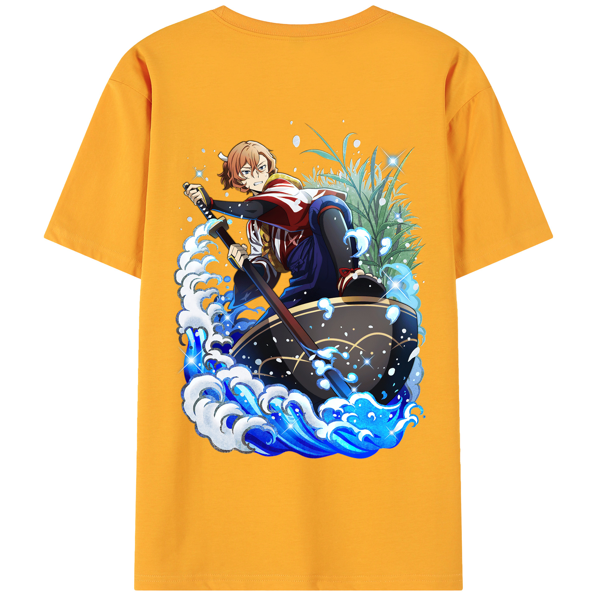 （画像用） 文豪ストレイドッグス Bungo Stray Dogs 綿100％ メンズ半袖Tシャツ（バックプリント） 通気性