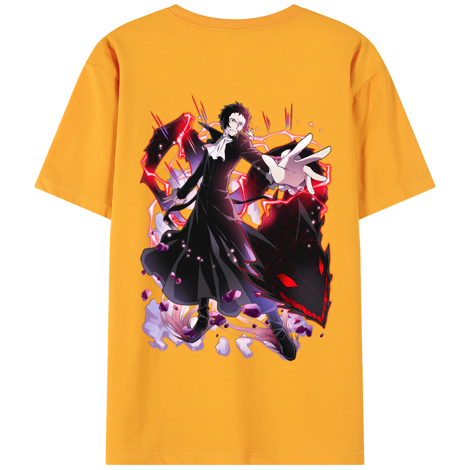 （画像用） 文豪ストレイドッグス Bungo Stray Dogs 綿100％ メンズ半袖Tシャツ（バックプリント） 通気性