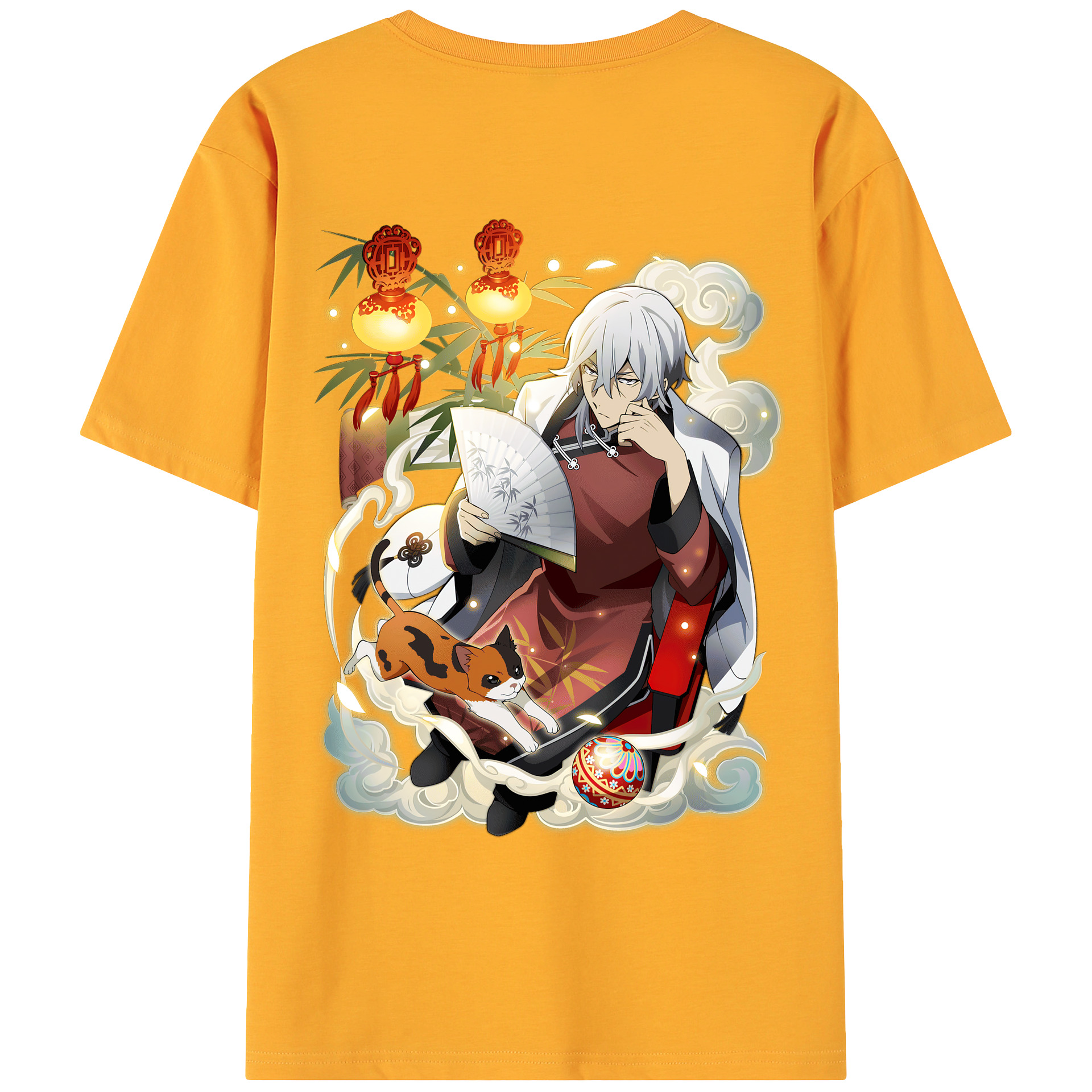 （画像用） 文豪ストレイドッグス Bungo Stray Dogs 綿100％ メンズ半袖Tシャツ（バックプリント） 通気性