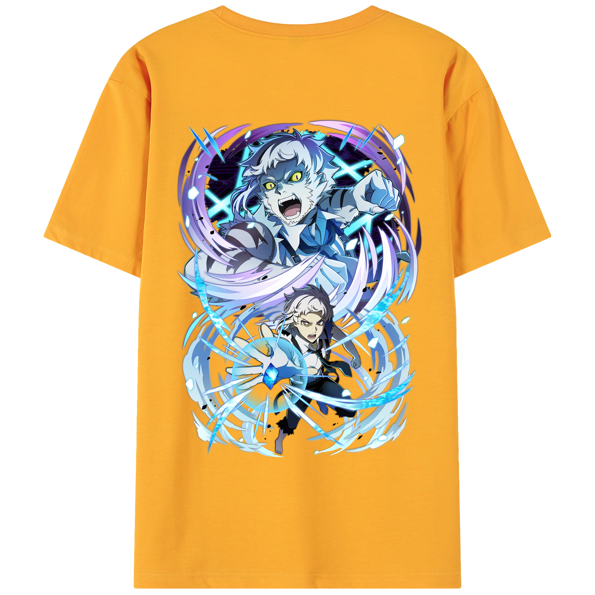 （画像用） 文豪ストレイドッグス Bungo Stray Dogs 綿100％ メンズ半袖Tシャツ（バックプリント） 通気性