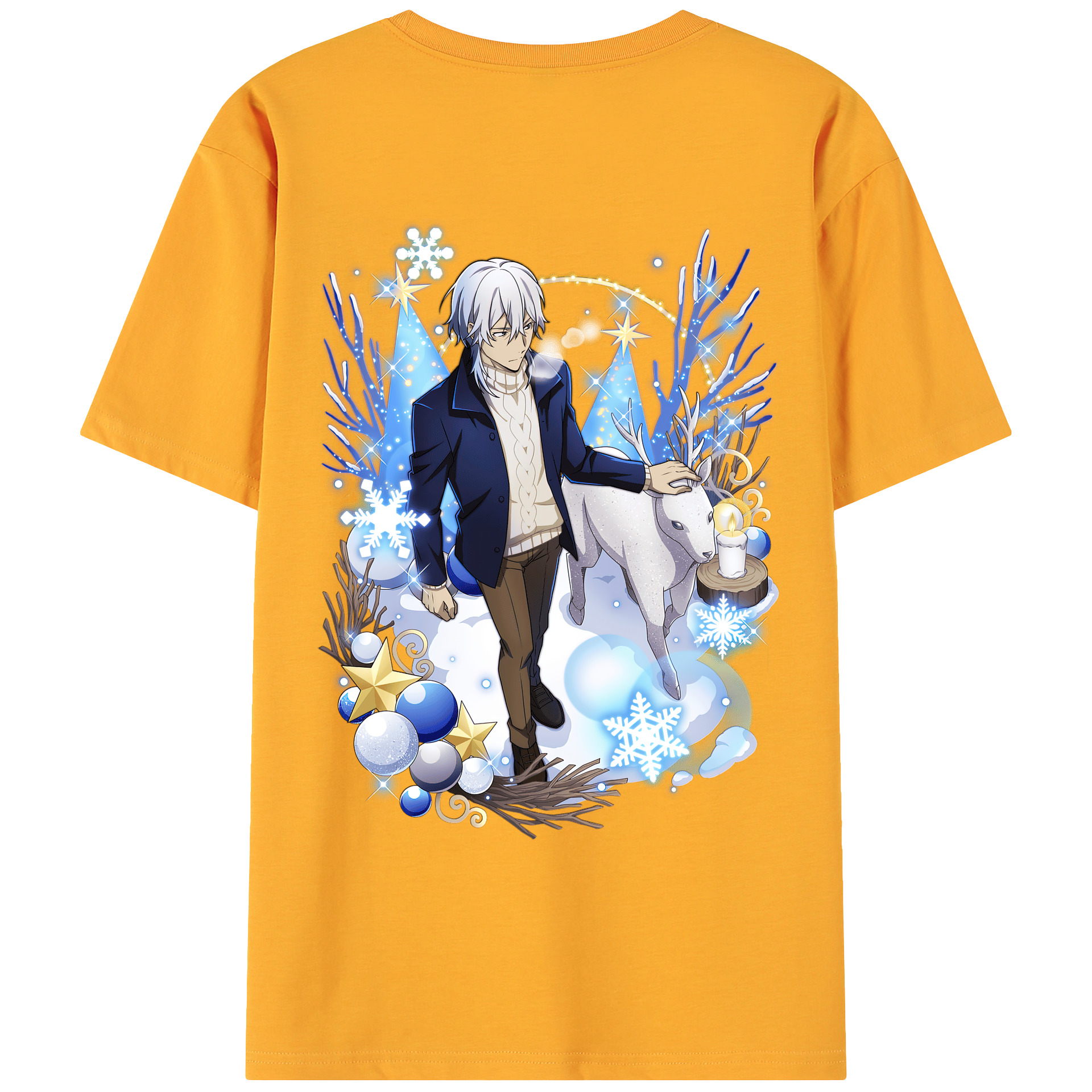 （画像用） 文豪ストレイドッグス Bungo Stray Dogs 綿100％ メンズ半袖Tシャツ（バックプリント） 通気性
