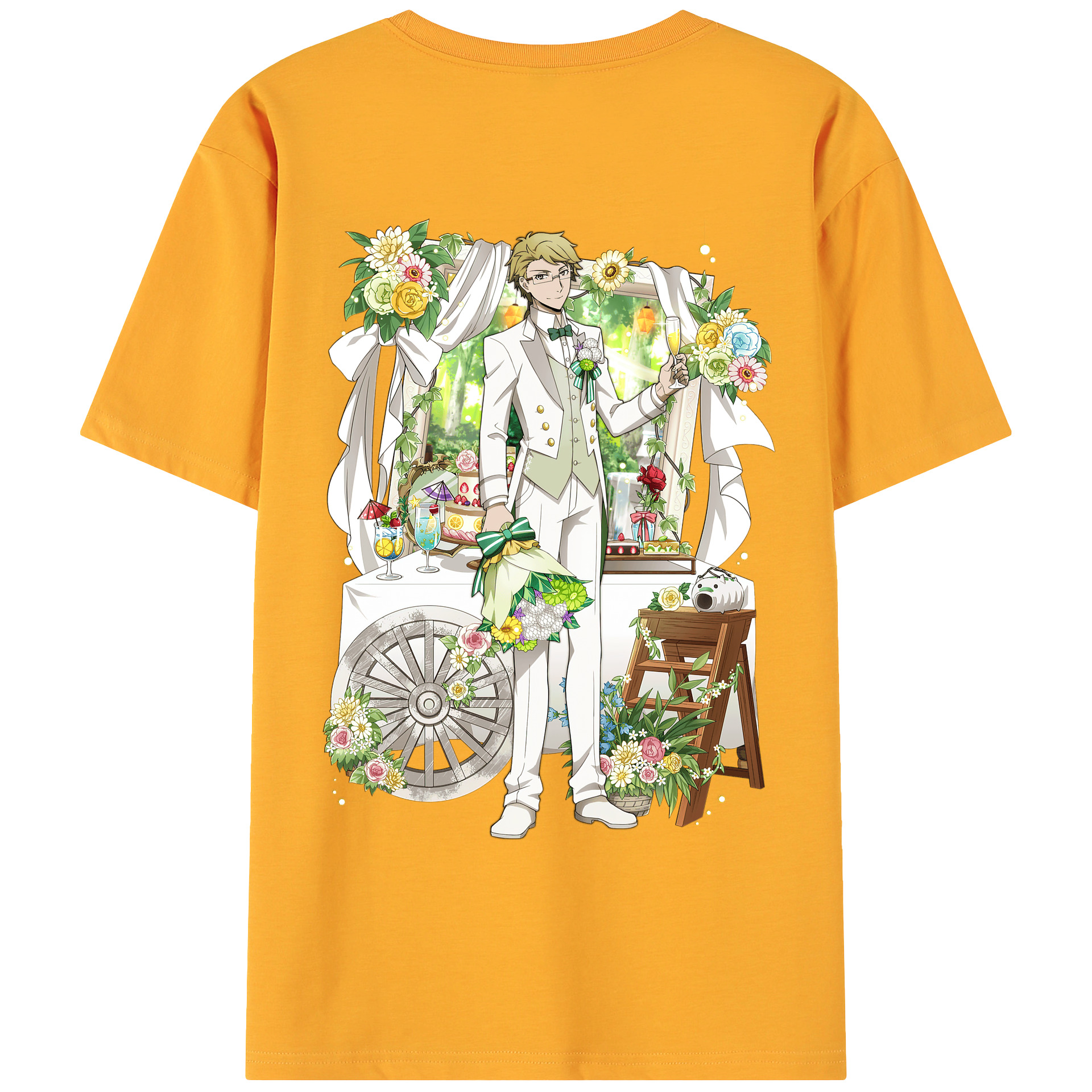 （画像用） 文豪ストレイドッグス Bungo Stray Dogs 綿100％ メンズ半袖Tシャツ（バックプリント） 通気性