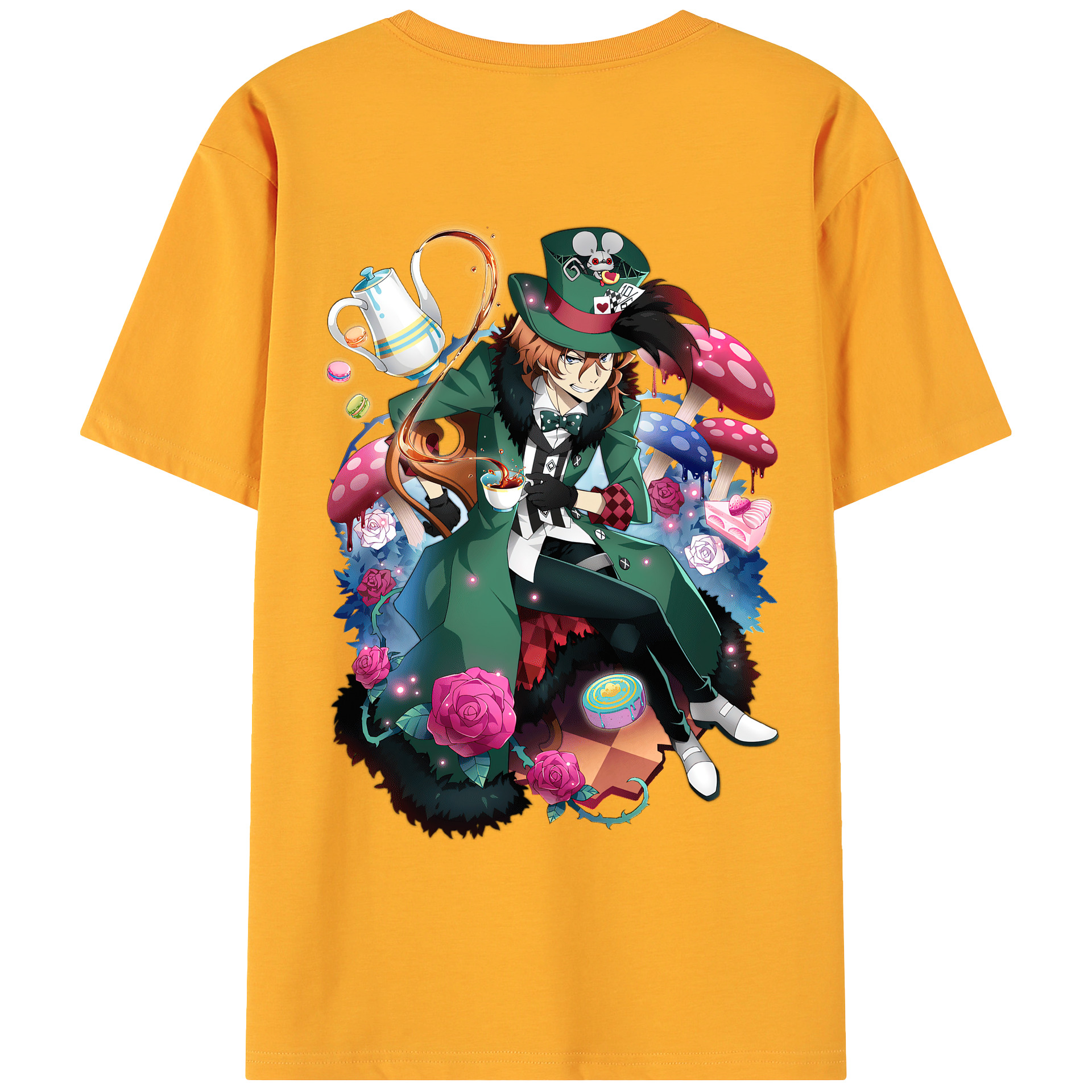 （画像用） 文豪ストレイドッグス Bungo Stray Dogs 綿100％ メンズ半袖Tシャツ（バックプリント） 通気性