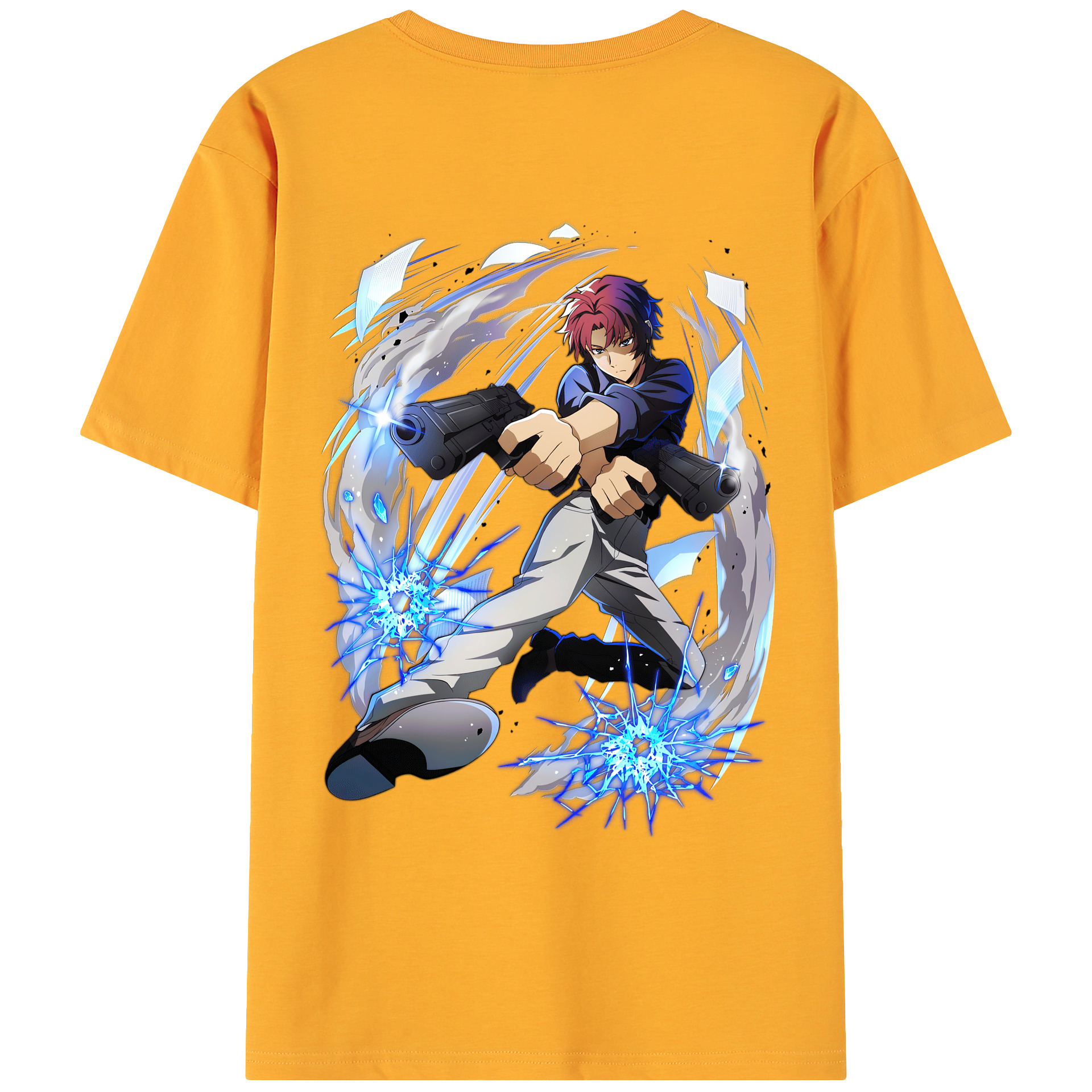 （画像用） 文豪ストレイドッグス Bungo Stray Dogs 綿100％ メンズ半袖Tシャツ（バックプリント） 通気性