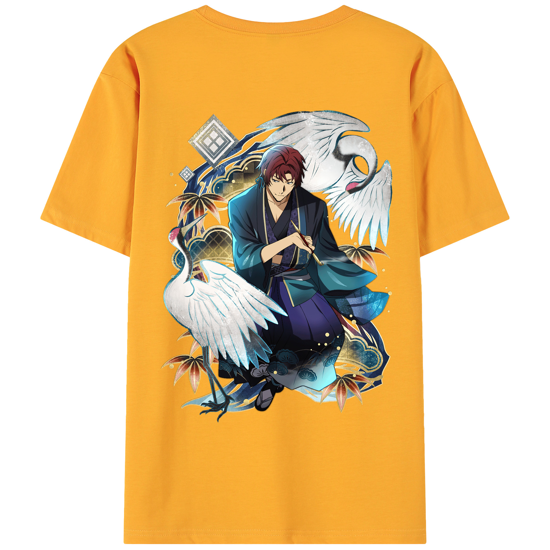 （画像用） 文豪ストレイドッグス Bungo Stray Dogs 綿100％ メンズ半袖Tシャツ（バックプリント） 通気性