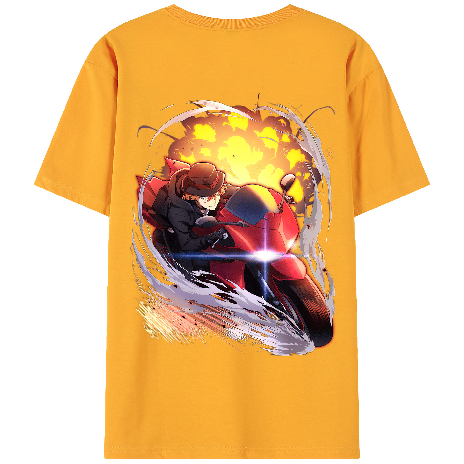 （画像用） 文豪ストレイドッグス Bungo Stray Dogs 綿100％ メンズ半袖Tシャツ（バックプリント） 通気性