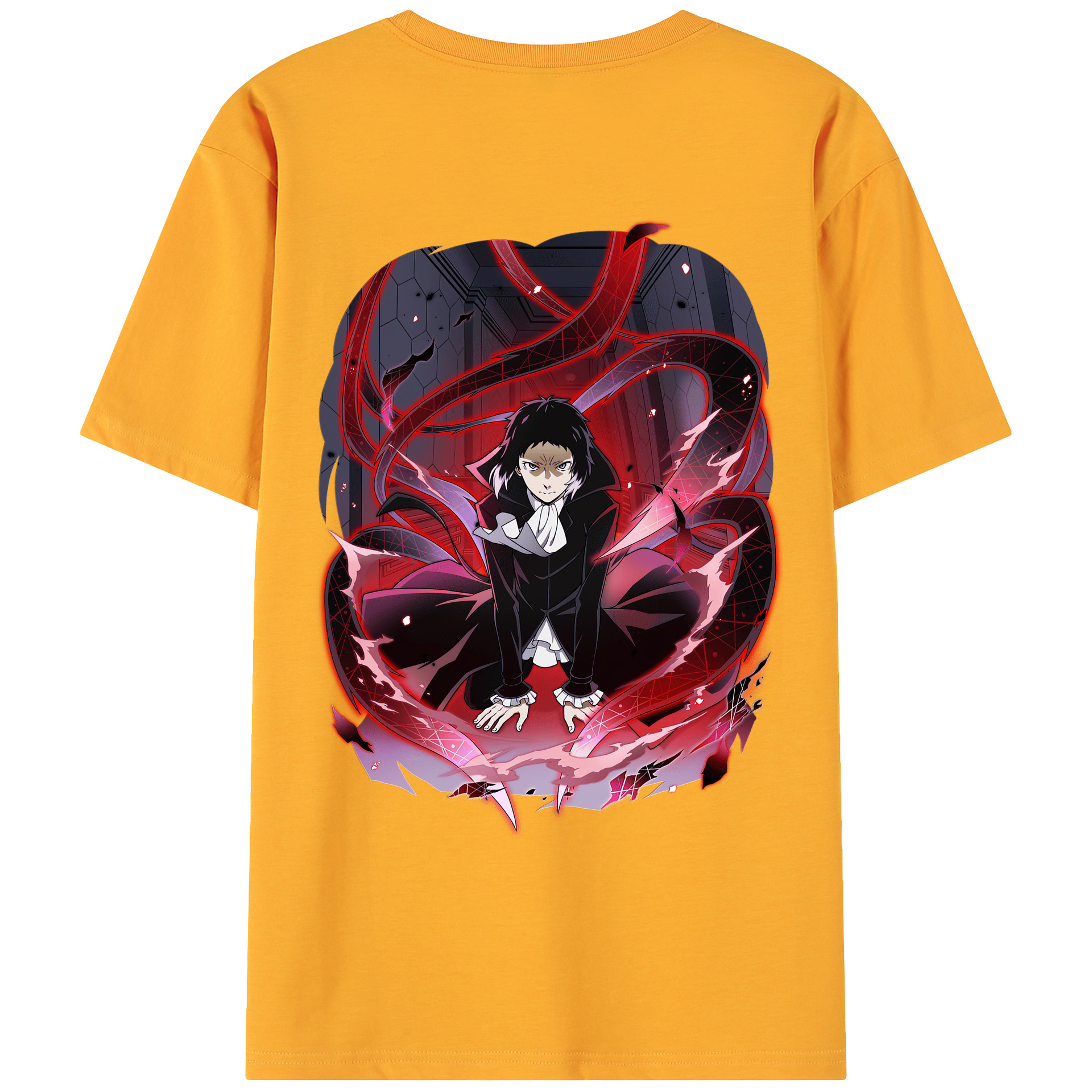 （画像用） 文豪ストレイドッグス Bungo Stray Dogs 綿100％ メンズ半袖Tシャツ（バックプリント） 通気性