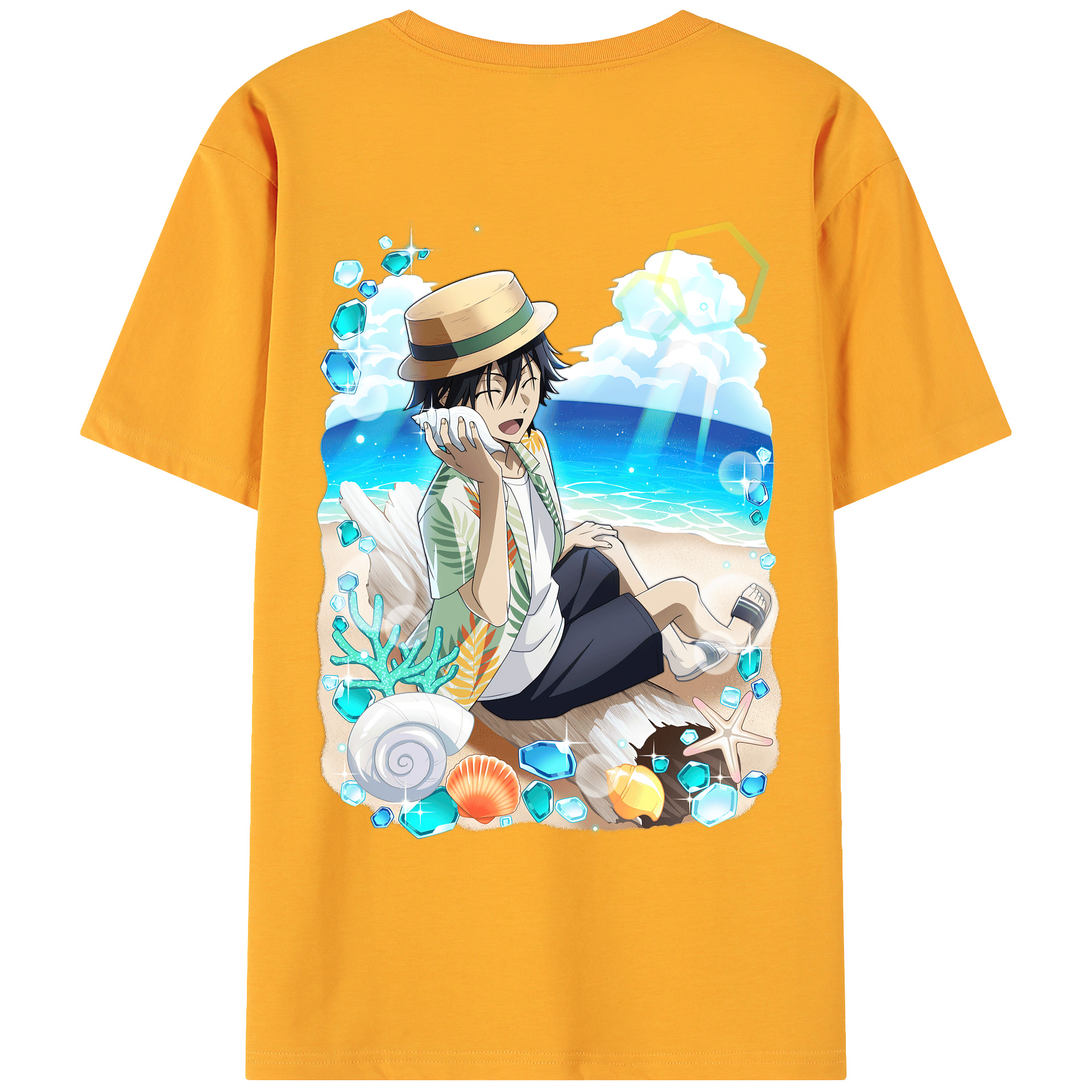 （画像用） 文豪ストレイドッグス Bungo Stray Dogs 綿100％ メンズ半袖Tシャツ（バックプリント） 通気性