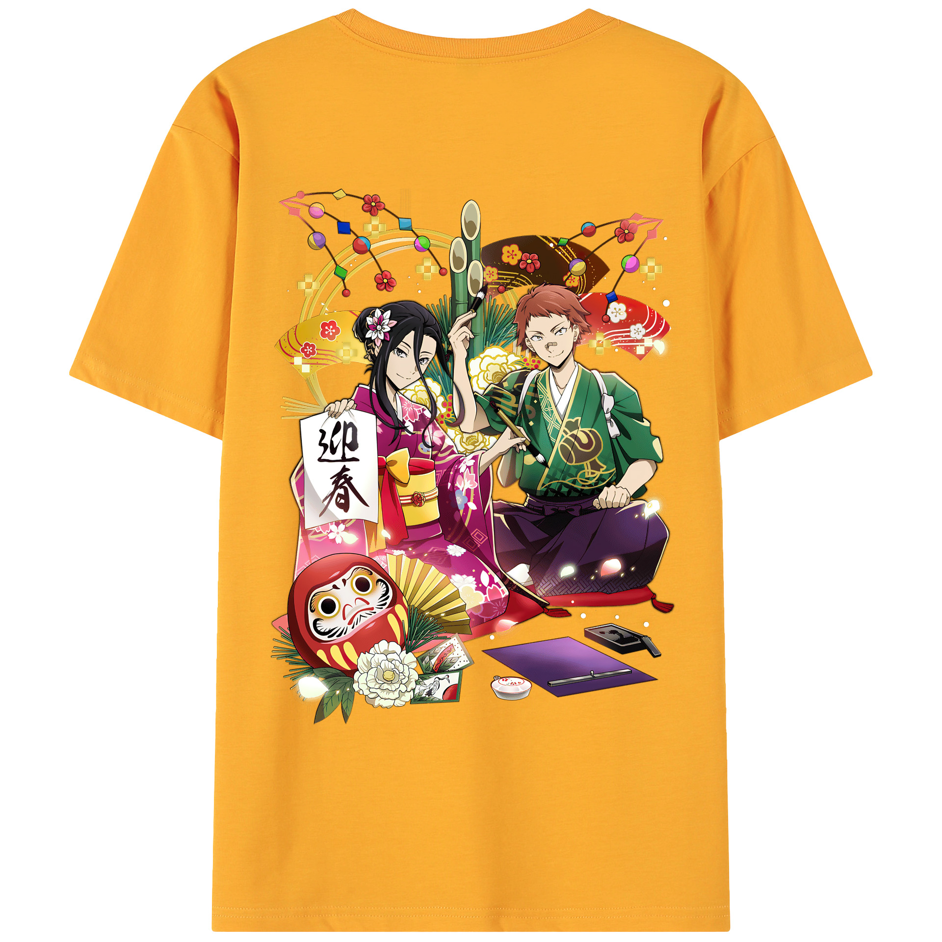 （画像用） 文豪ストレイドッグス Bungo Stray Dogs 綿100％ メンズ半袖Tシャツ（バックプリント） 通気性