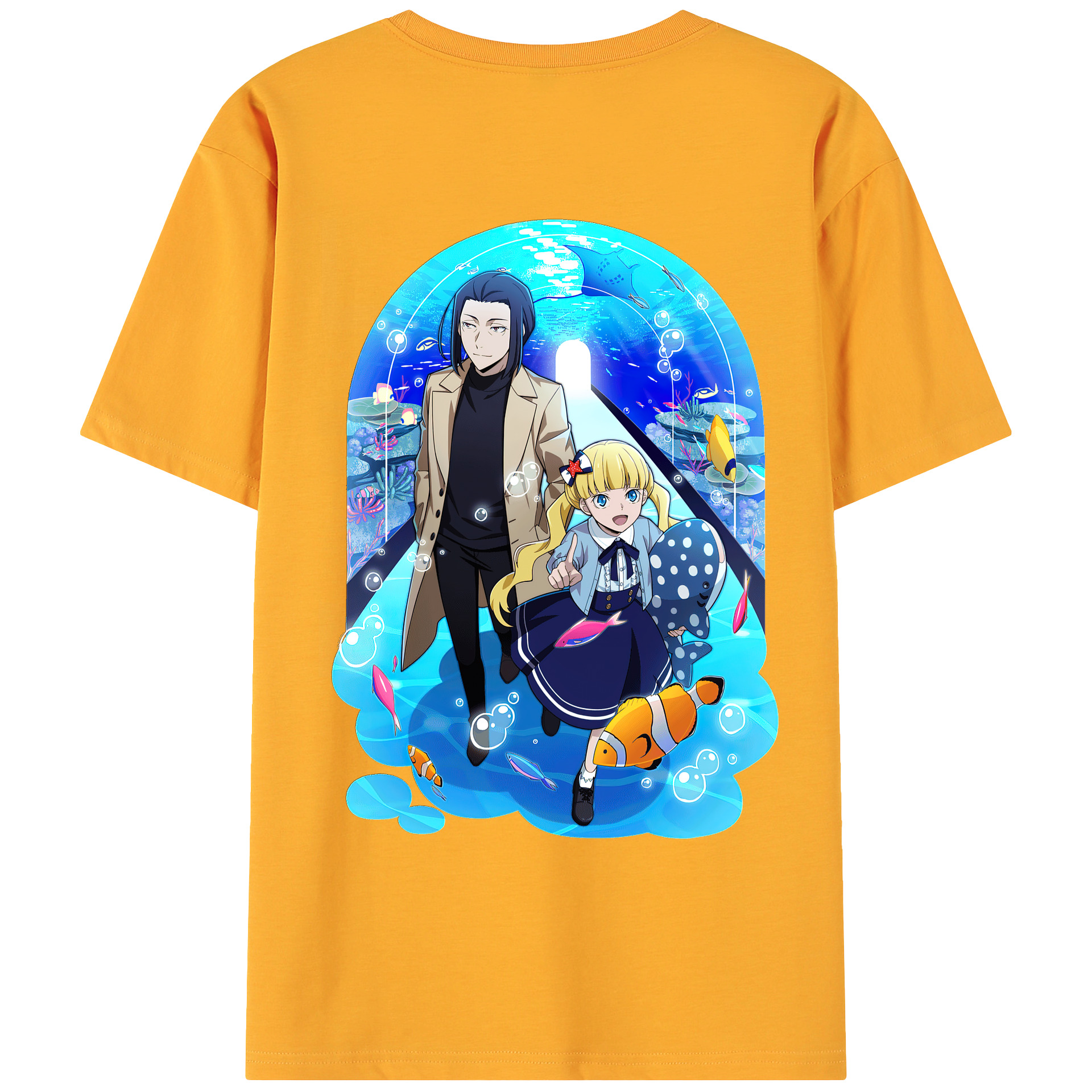 （画像用） 文豪ストレイドッグス Bungo Stray Dogs 綿100％ メンズ半袖Tシャツ（バックプリント） 通気性