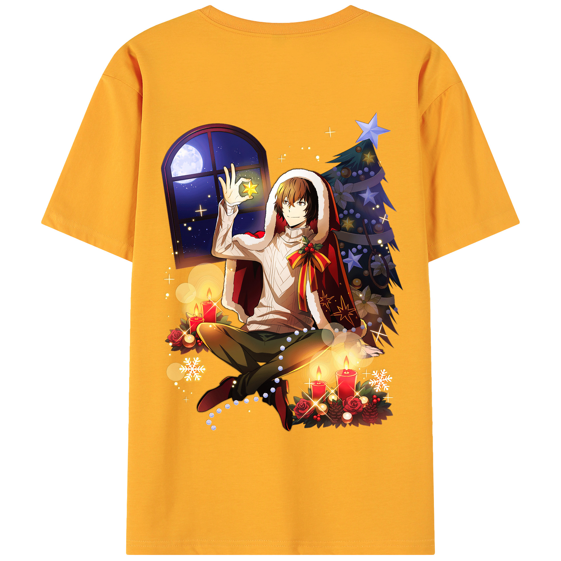 （画像用） 文豪ストレイドッグス Bungo Stray Dogs 綿100％ メンズ半袖Tシャツ（バックプリント） 通気性
