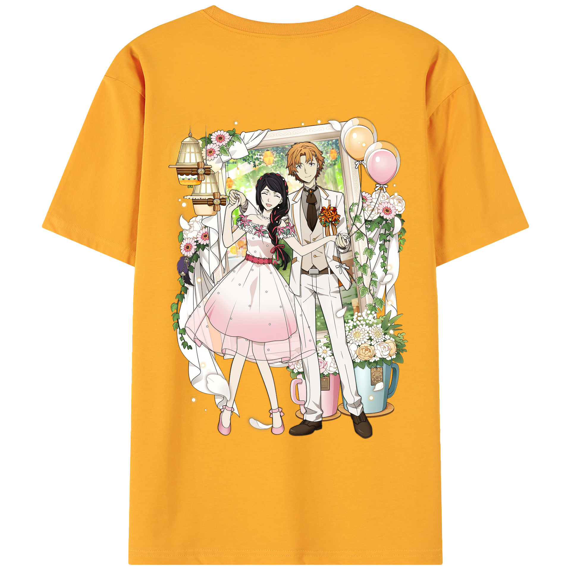 （画像用） 文豪ストレイドッグス Bungo Stray Dogs 綿100％ メンズ半袖Tシャツ（バックプリント） 通気性