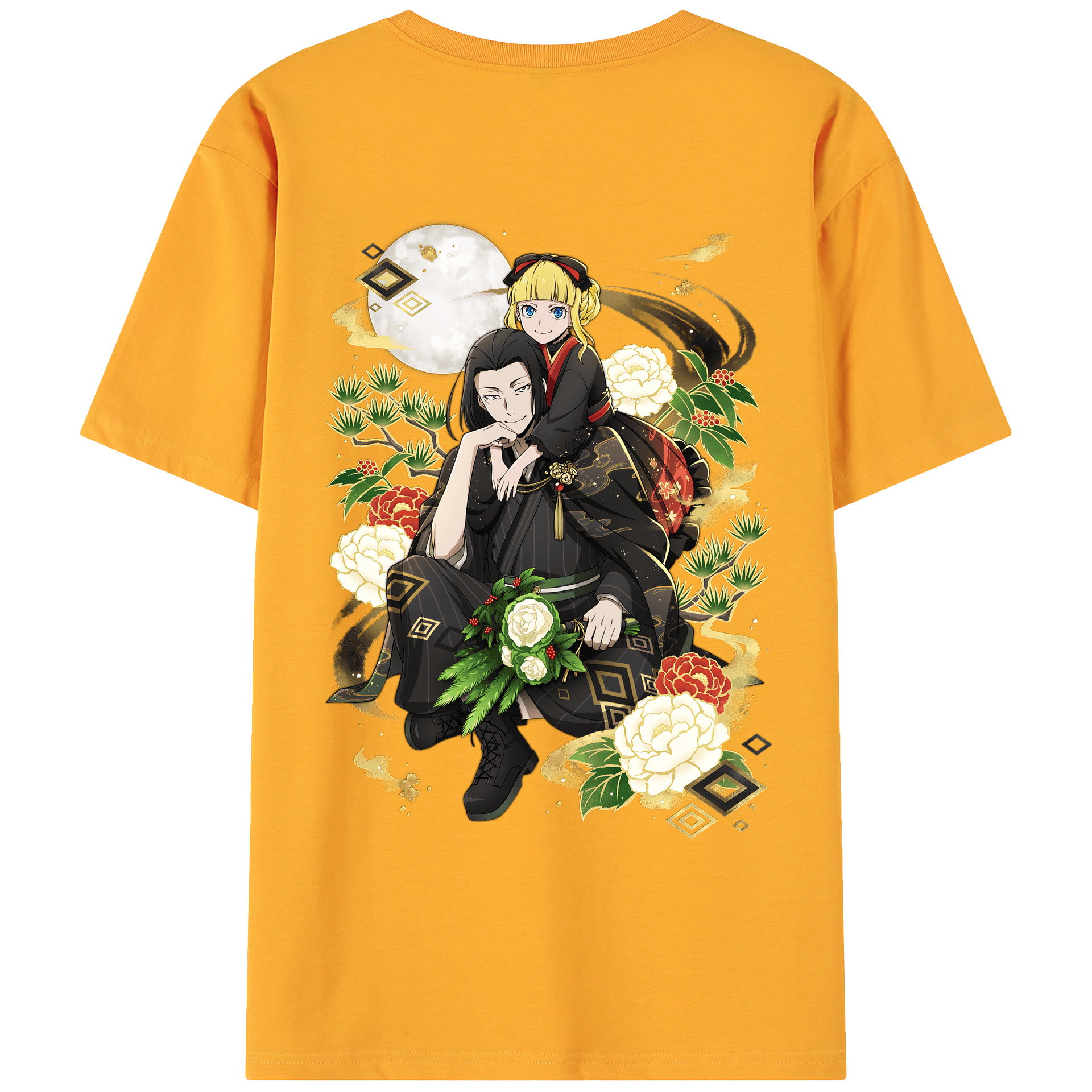 （画像用） 文豪ストレイドッグス Bungo Stray Dogs 綿100％ メンズ半袖Tシャツ（バックプリント） 通気性