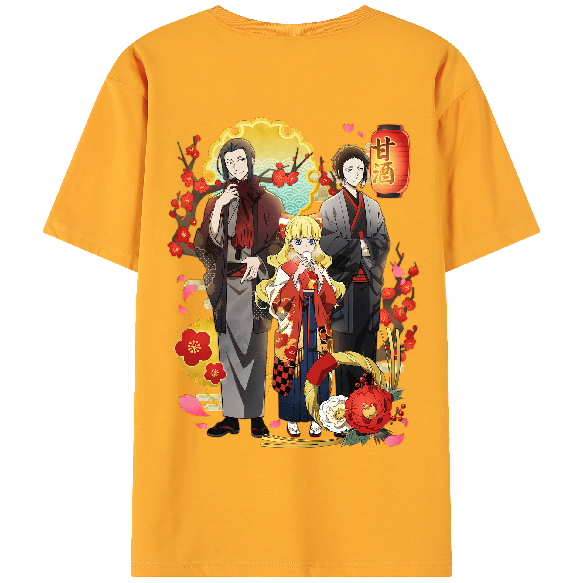 （画像用） 文豪ストレイドッグス Bungo Stray Dogs 綿100％ メンズ半袖Tシャツ（バックプリント） 通気性