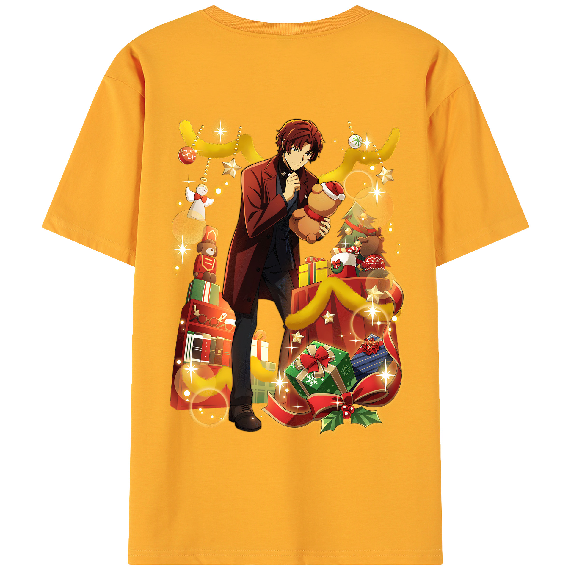 （画像用） 文豪ストレイドッグス Bungo Stray Dogs 綿100％ メンズ半袖Tシャツ（バックプリント） 通気性