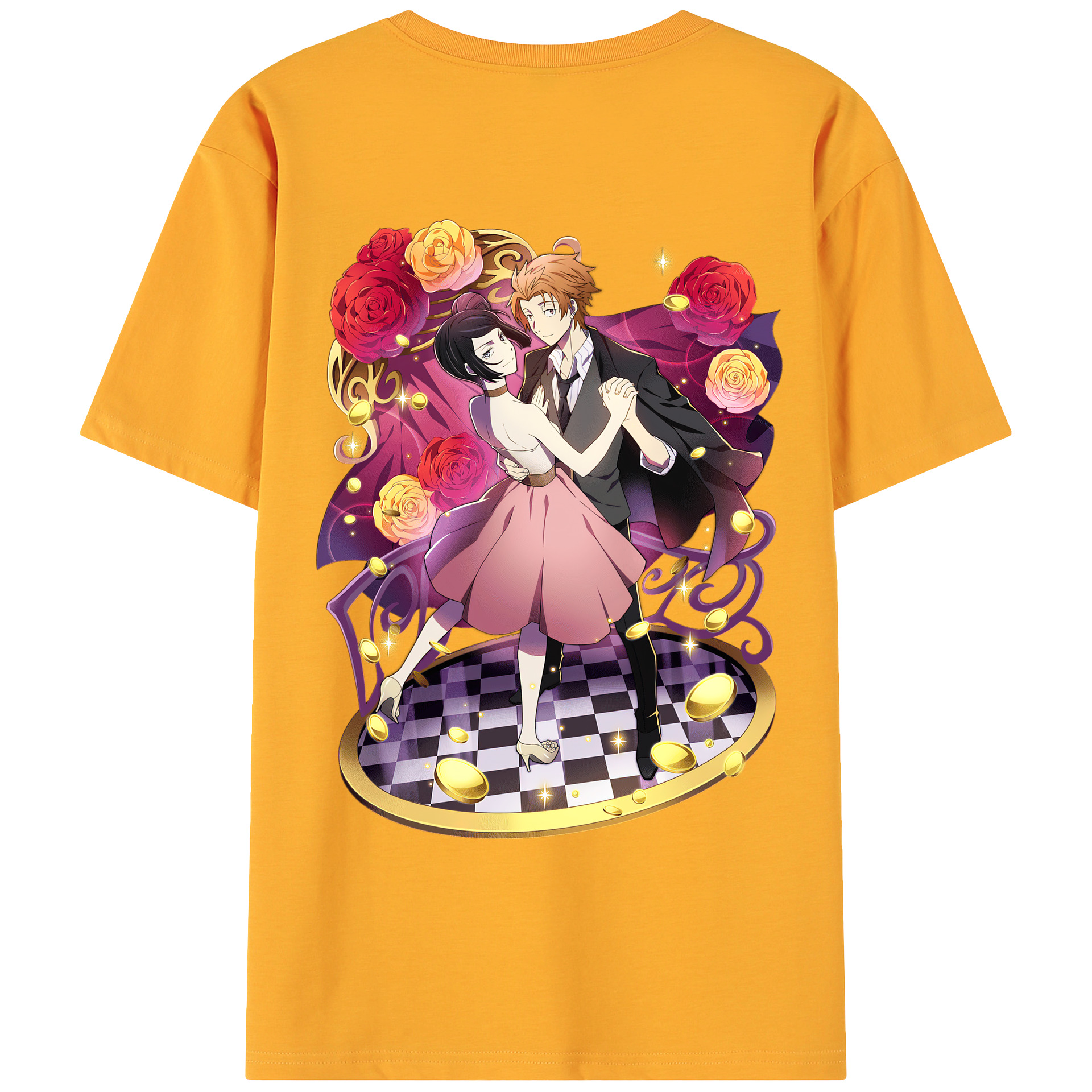 （画像用） 文豪ストレイドッグス Bungo Stray Dogs 綿100％ メンズ半袖Tシャツ（バックプリント） 通気性