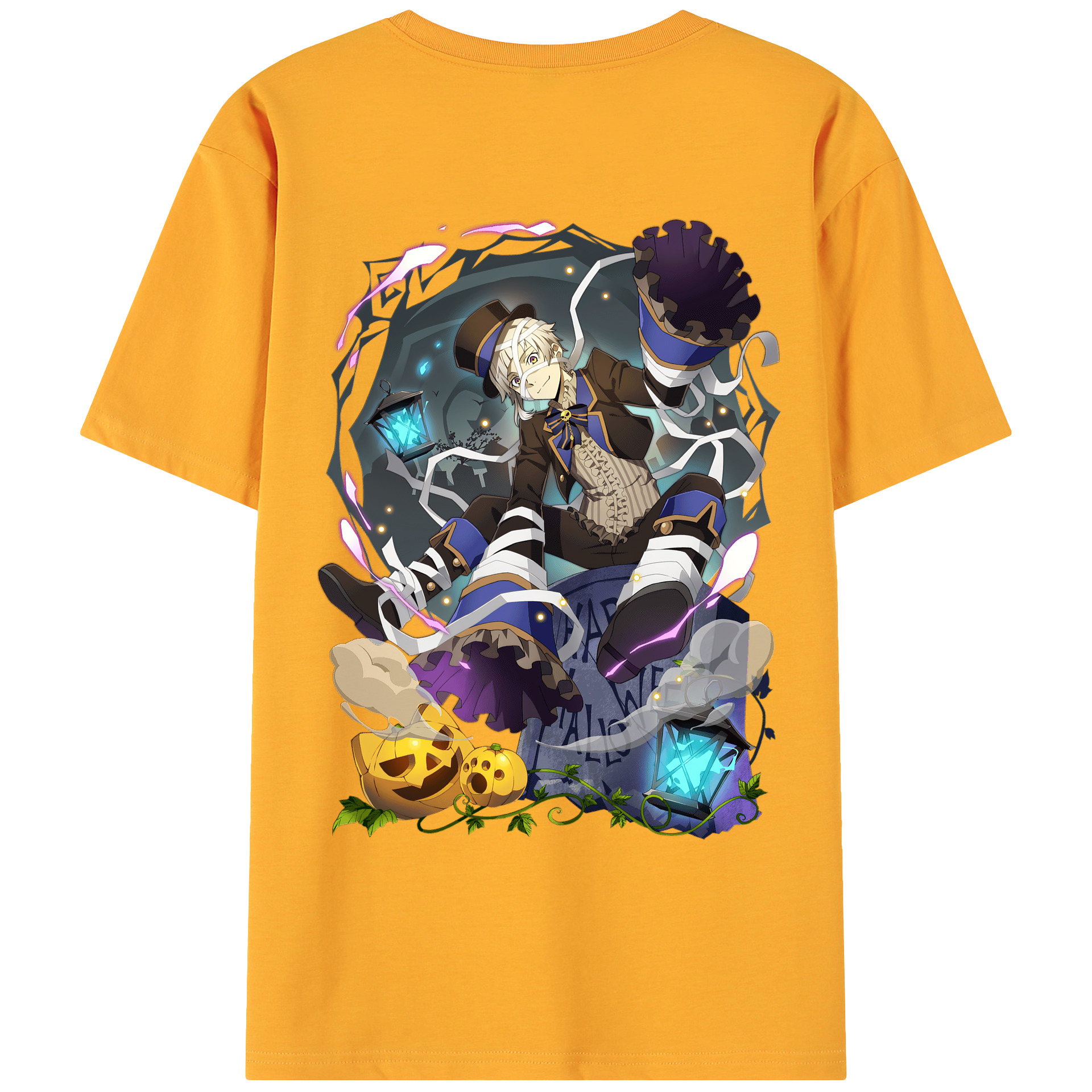 （画像用） 文豪ストレイドッグス Bungo Stray Dogs 綿100％ メンズ半袖Tシャツ（バックプリント） 通気性
