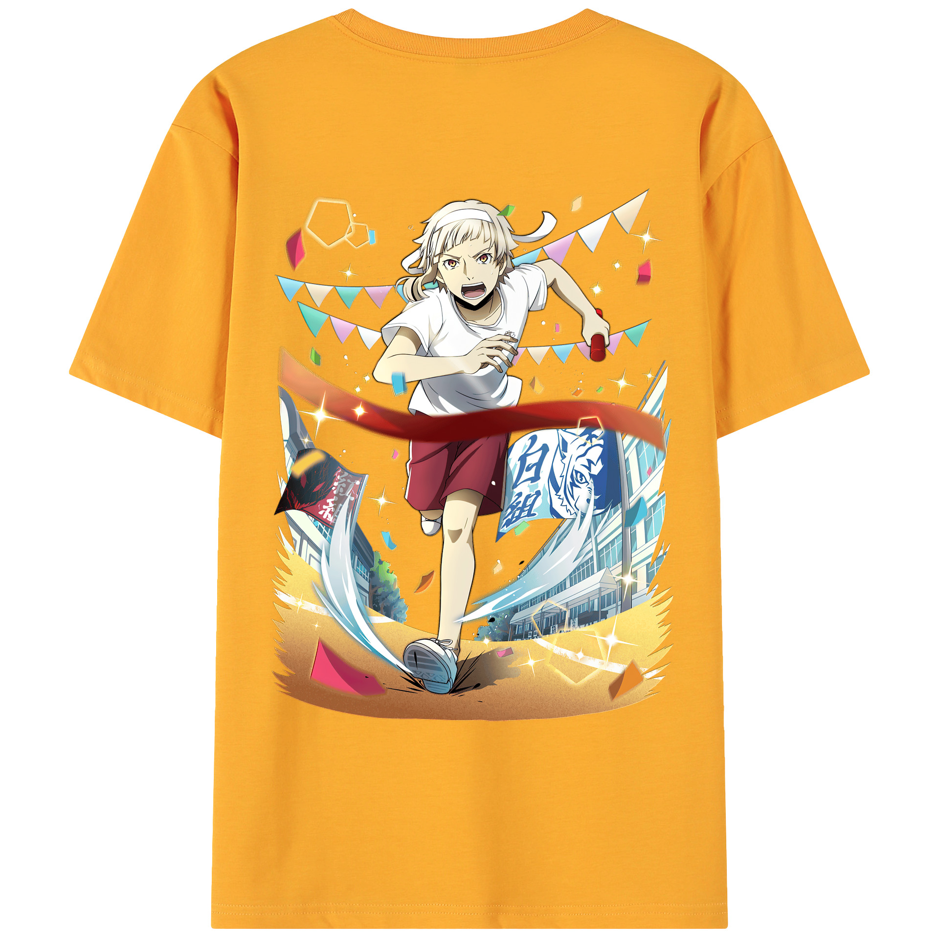 （画像用） 文豪ストレイドッグス Bungo Stray Dogs 綿100％ メンズ半袖Tシャツ（バックプリント） 通気性