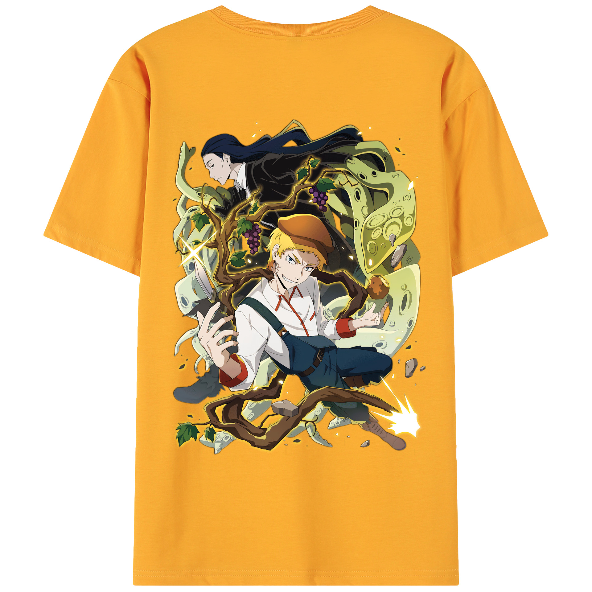 （画像用） 文豪ストレイドッグス Bungo Stray Dogs 綿100％ メンズ半袖Tシャツ（バックプリント） 通気性