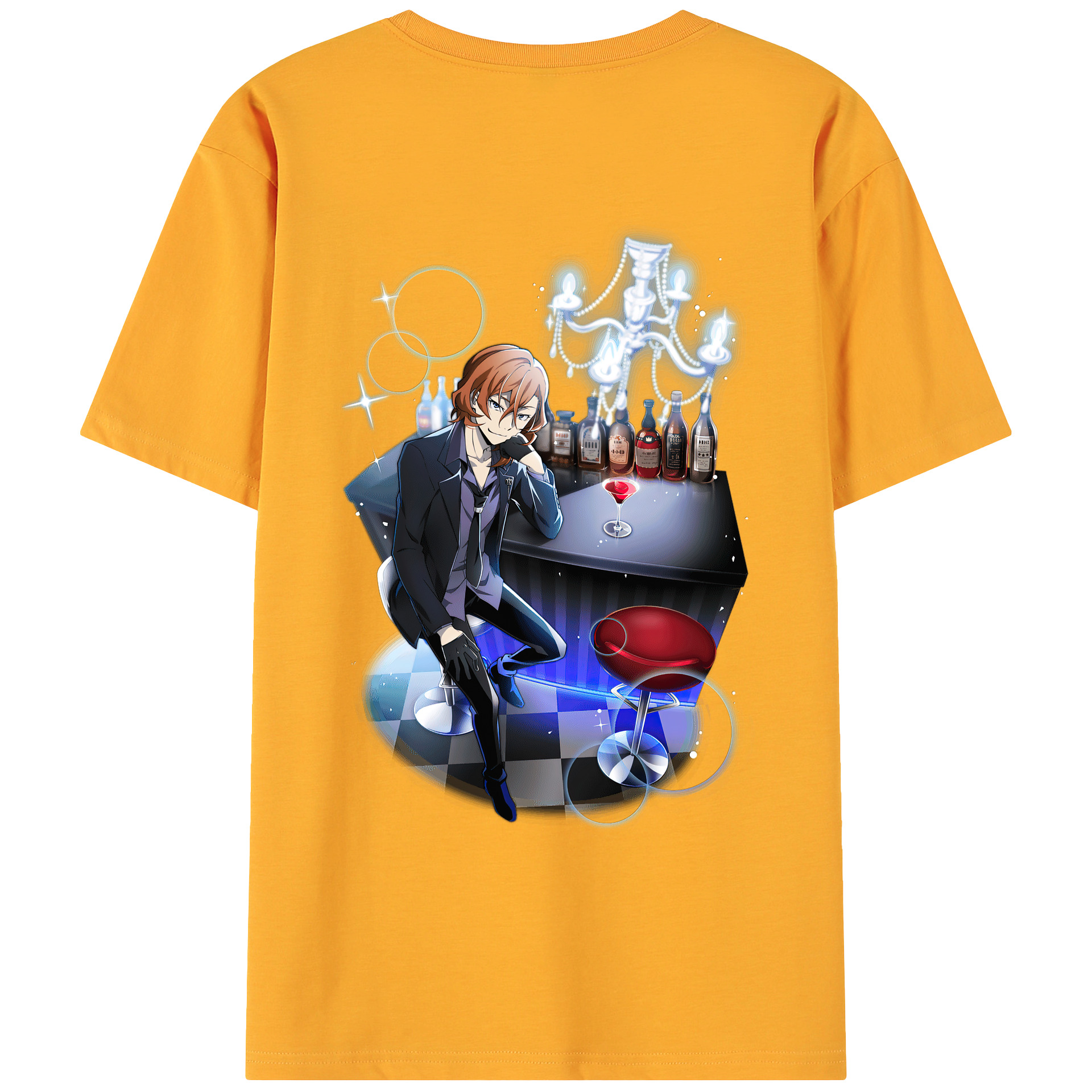 （画像用） 文豪ストレイドッグス Bungo Stray Dogs 綿100％ メンズ半袖Tシャツ（バックプリント） 通気性
