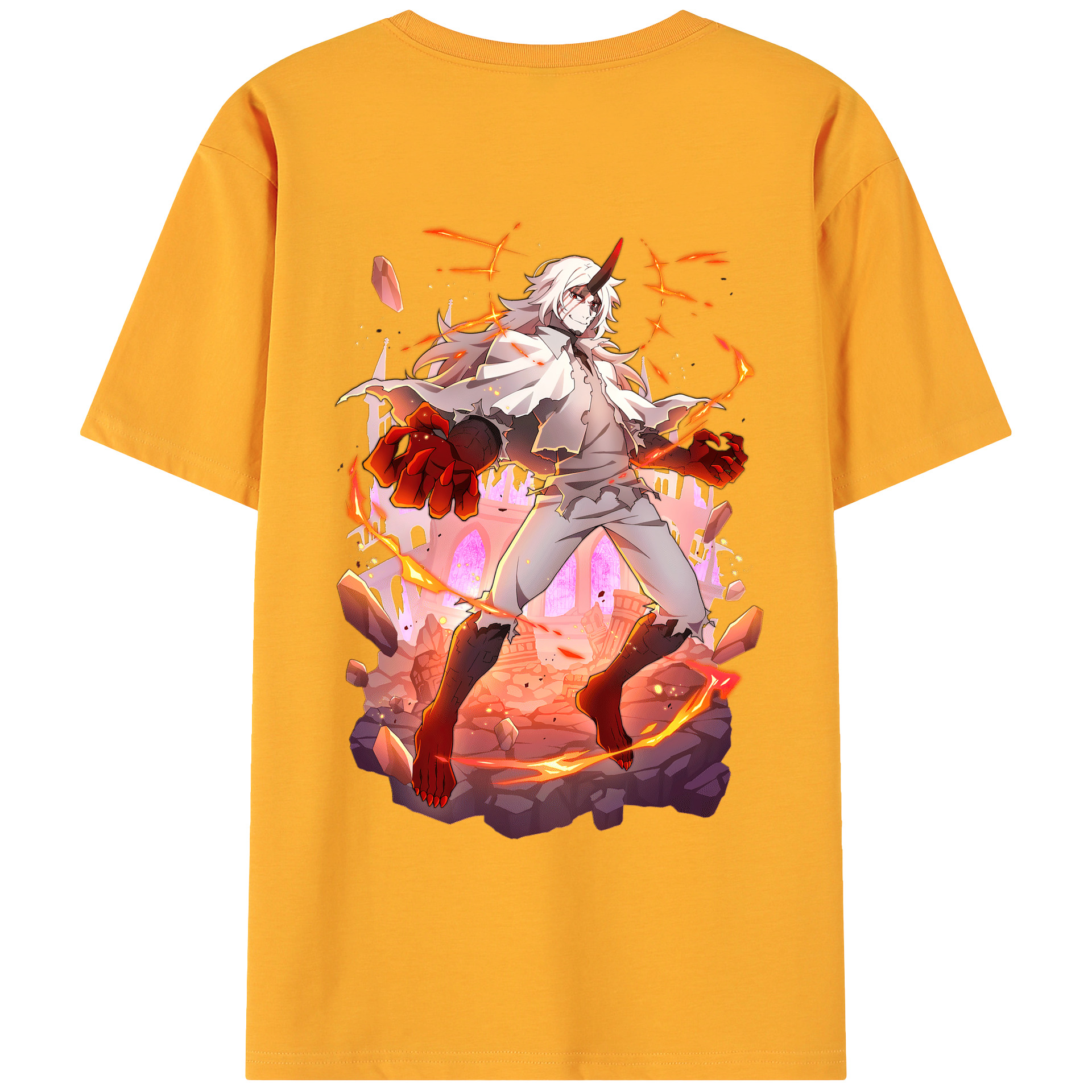 （画像用） 文豪ストレイドッグス Bungo Stray Dogs 綿100％ メンズ半袖Tシャツ（バックプリント） 通気性