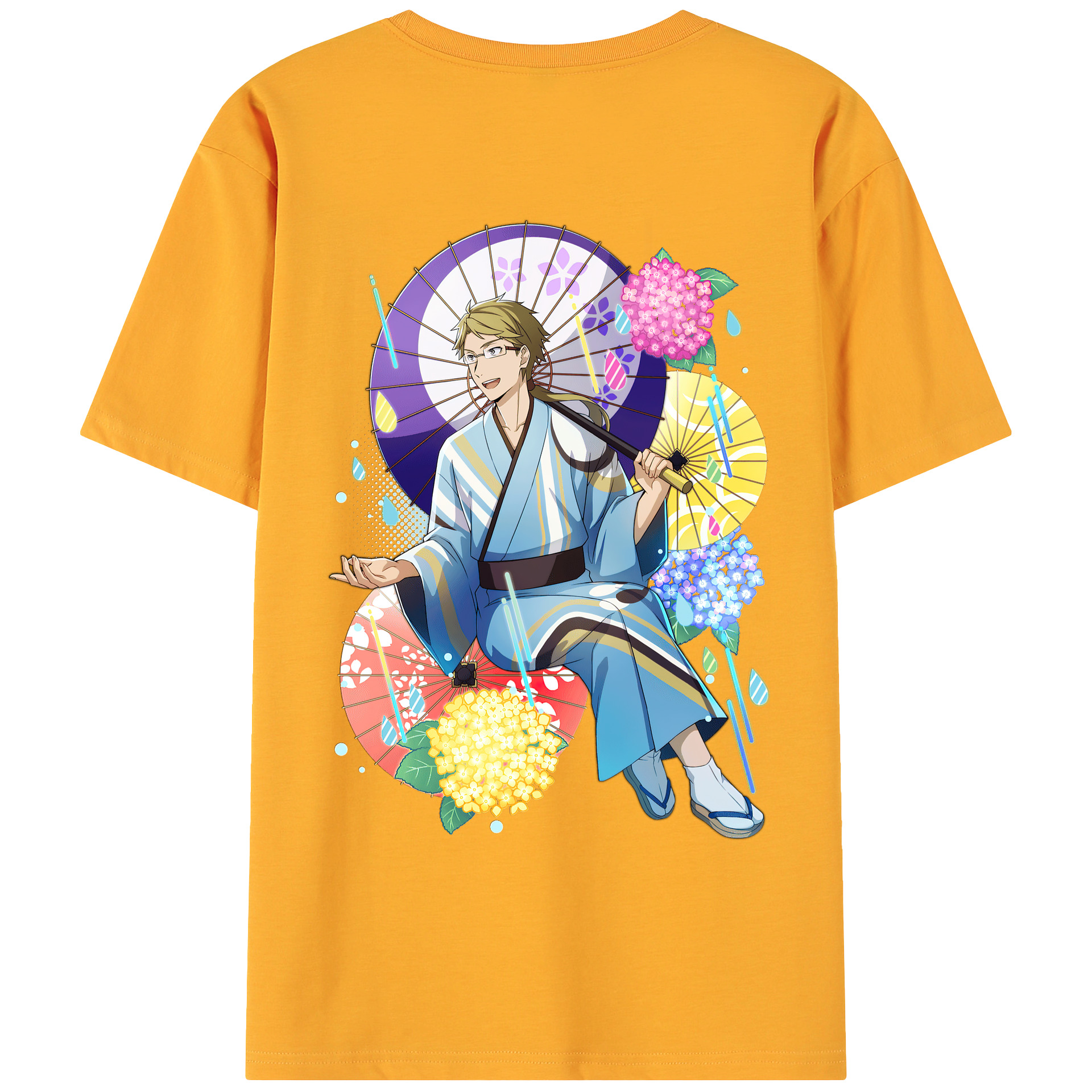 （画像用） 文豪ストレイドッグス Bungo Stray Dogs 綿100％ メンズ半袖Tシャツ（バックプリント） 通気性