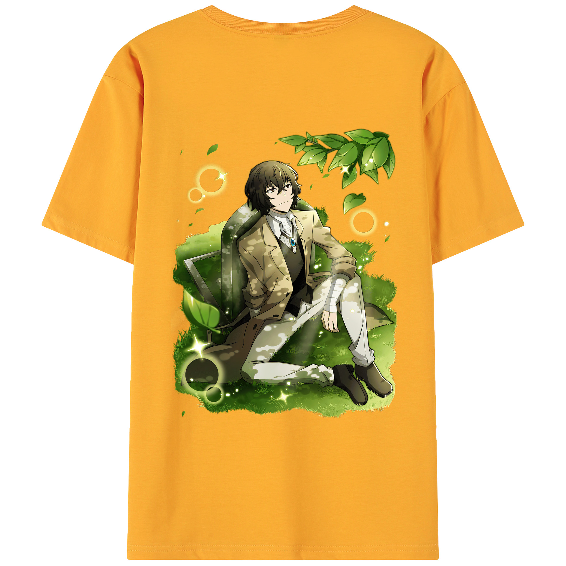 （画像用） 文豪ストレイドッグス Bungo Stray Dogs 綿100％ メンズ半袖Tシャツ（バックプリント） 通気性