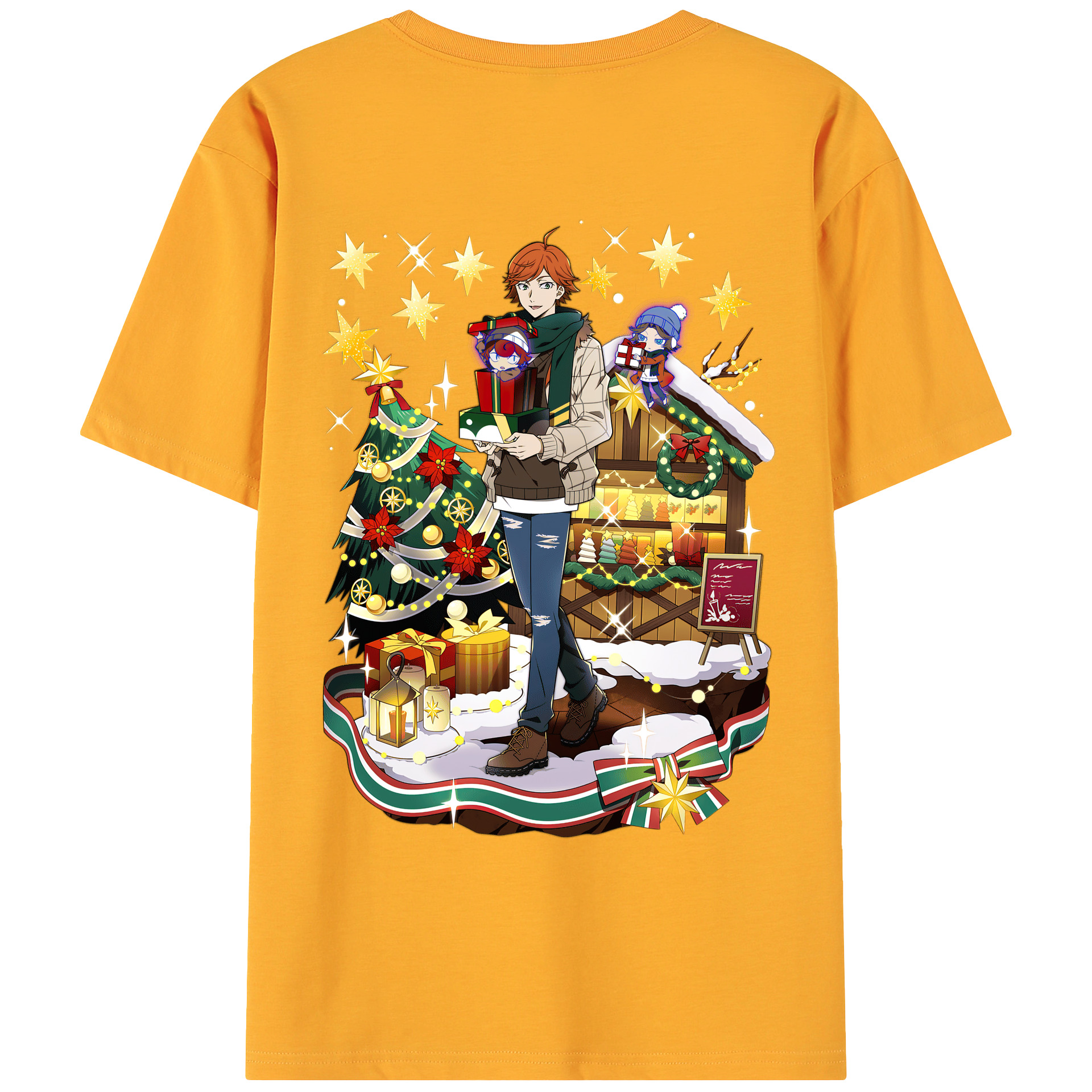 （画像用） 文豪ストレイドッグス Bungo Stray Dogs 綿100％ メンズ半袖Tシャツ（バックプリント） 通気性