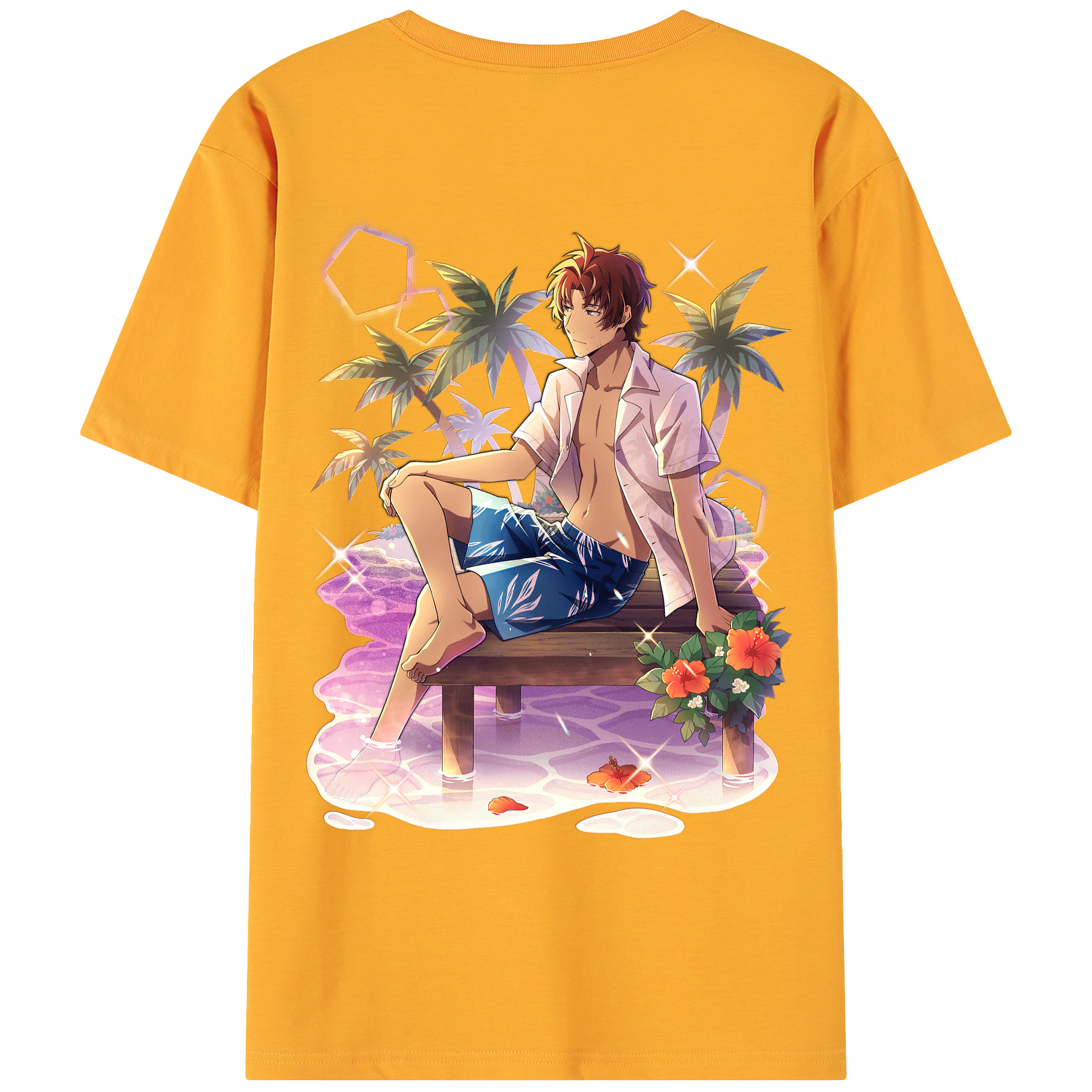 （画像用） 文豪ストレイドッグス Bungo Stray Dogs 綿100％ メンズ半袖Tシャツ（バックプリント） 通気性