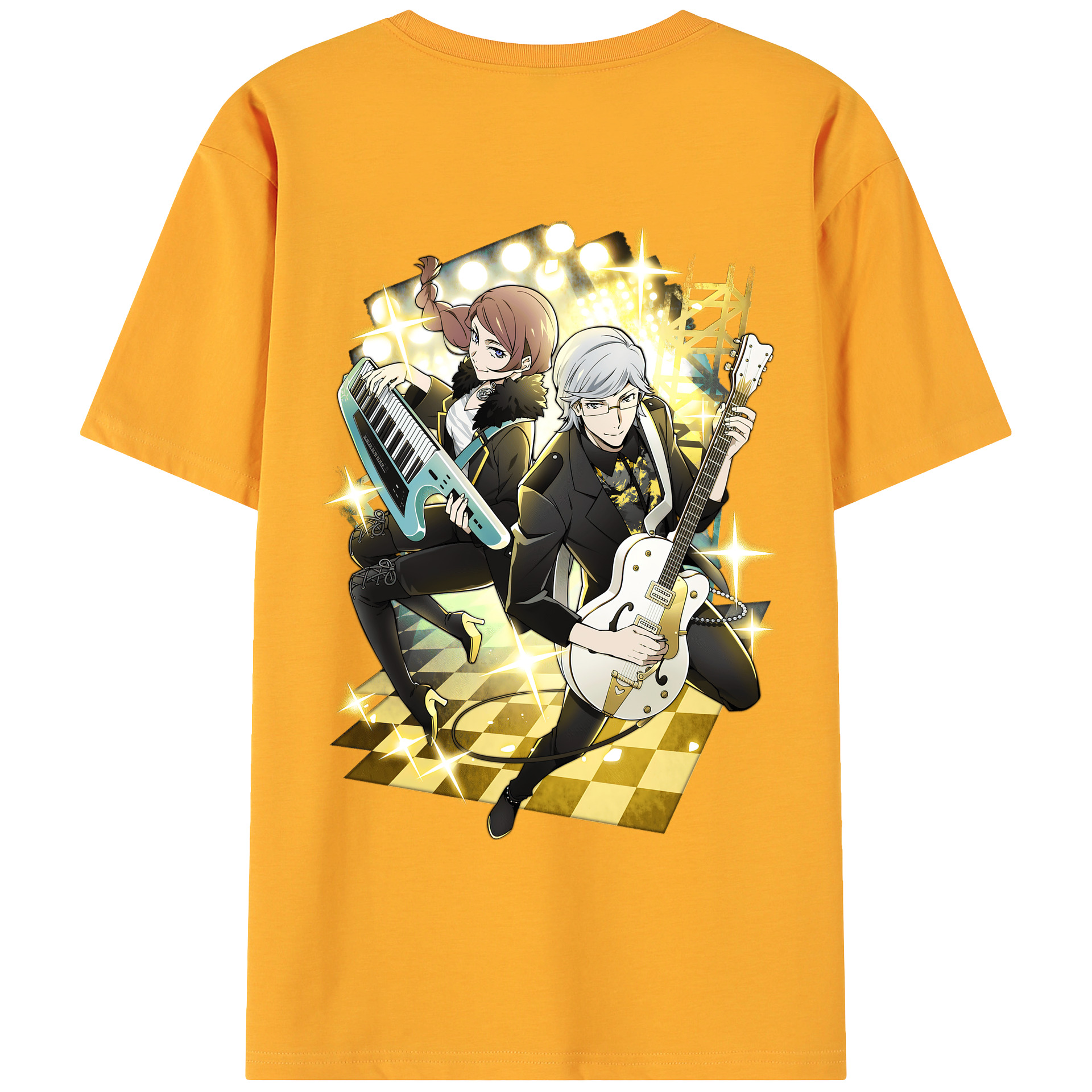 （画像用） 文豪ストレイドッグス Bungo Stray Dogs 綿100％ メンズ半袖Tシャツ（バックプリント） 通気性