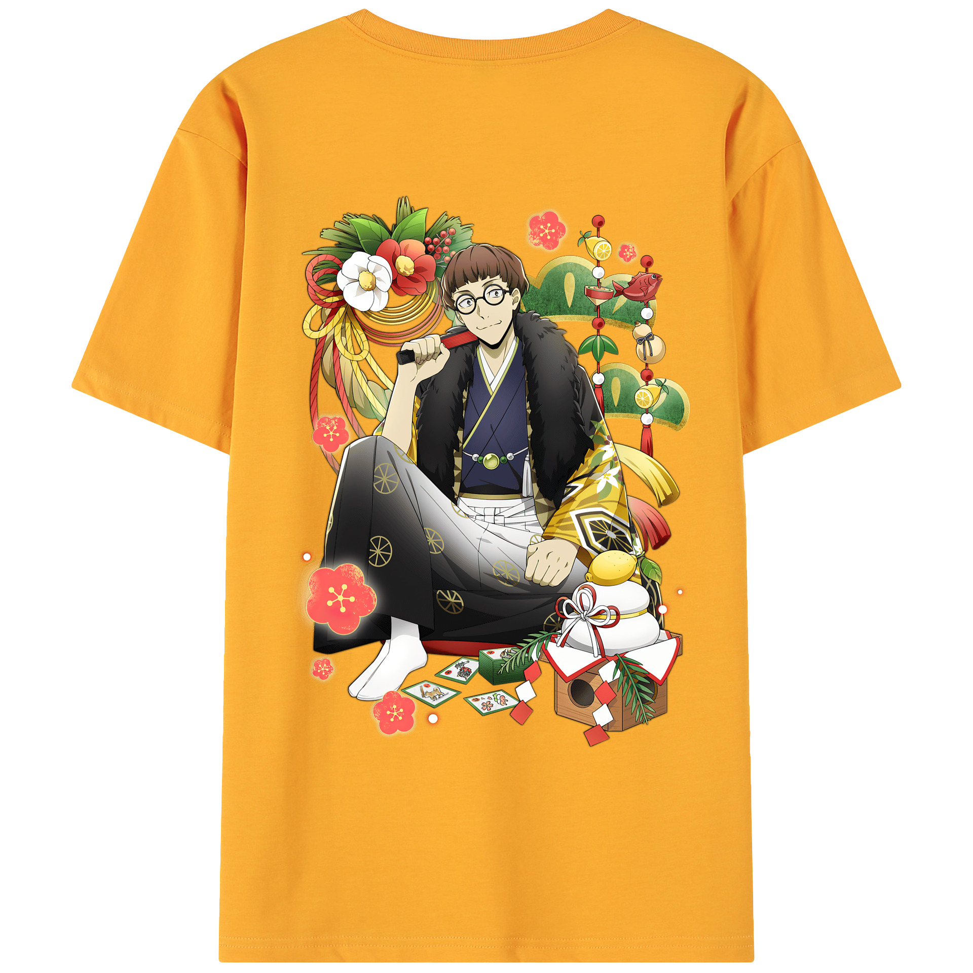（画像用） 文豪ストレイドッグス Bungo Stray Dogs 綿100％ メンズ半袖Tシャツ（バックプリント） 通気性