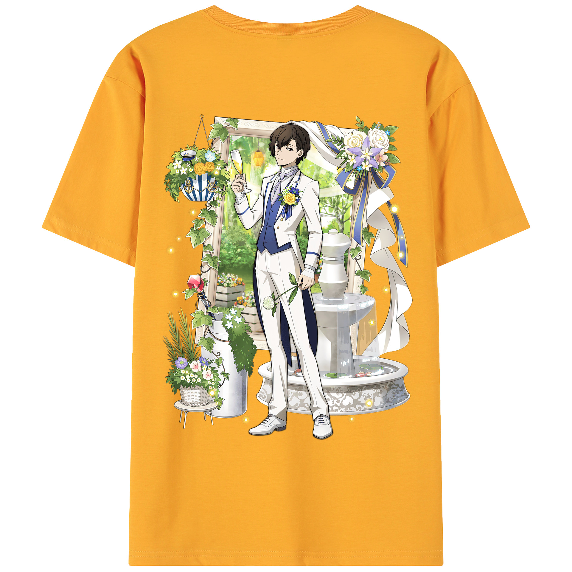 （画像用） 文豪ストレイドッグス Bungo Stray Dogs 綿100％ メンズ半袖Tシャツ（バックプリント） 通気性