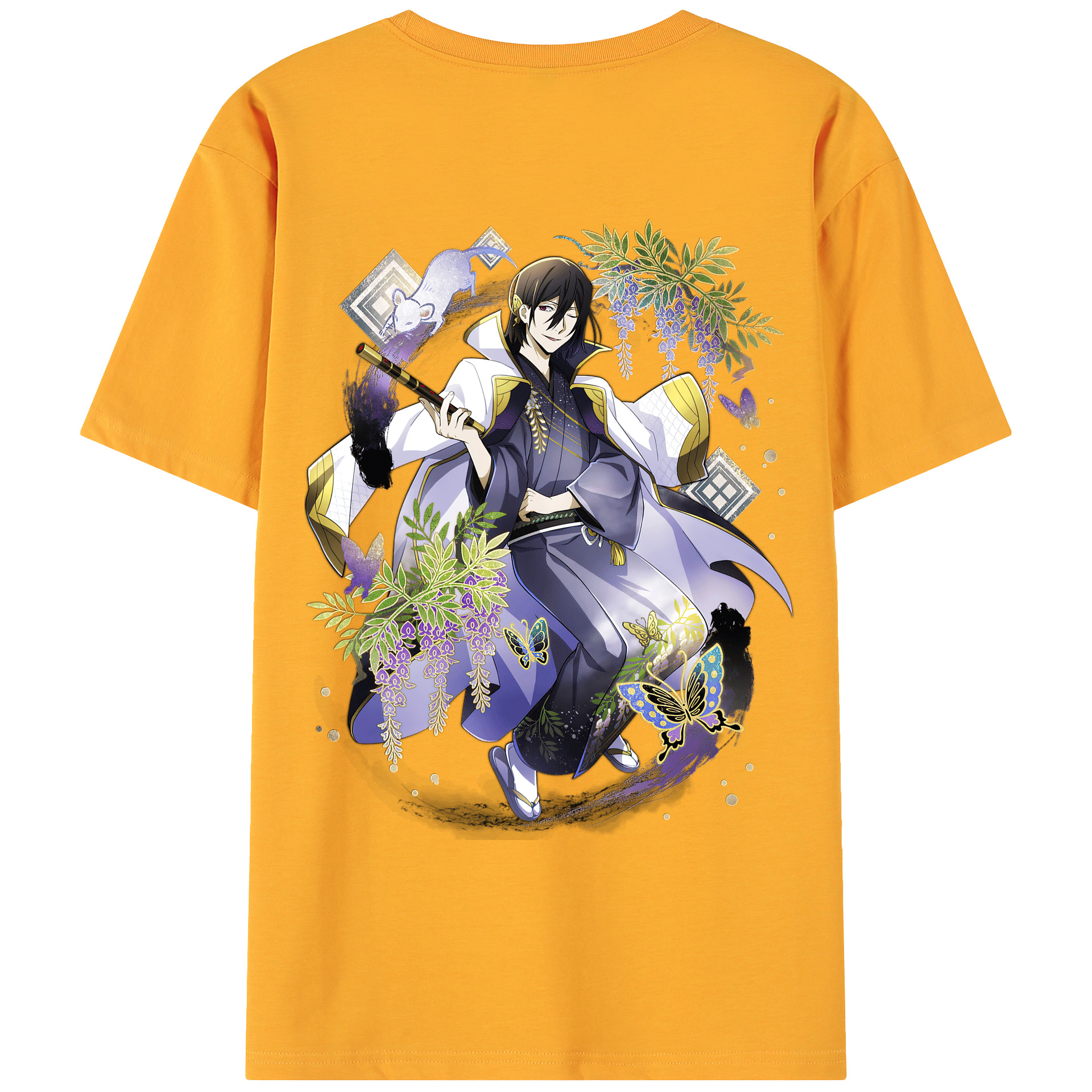 （画像用） 文豪ストレイドッグス Bungo Stray Dogs 綿100％ メンズ半袖Tシャツ（バックプリント） 通気性