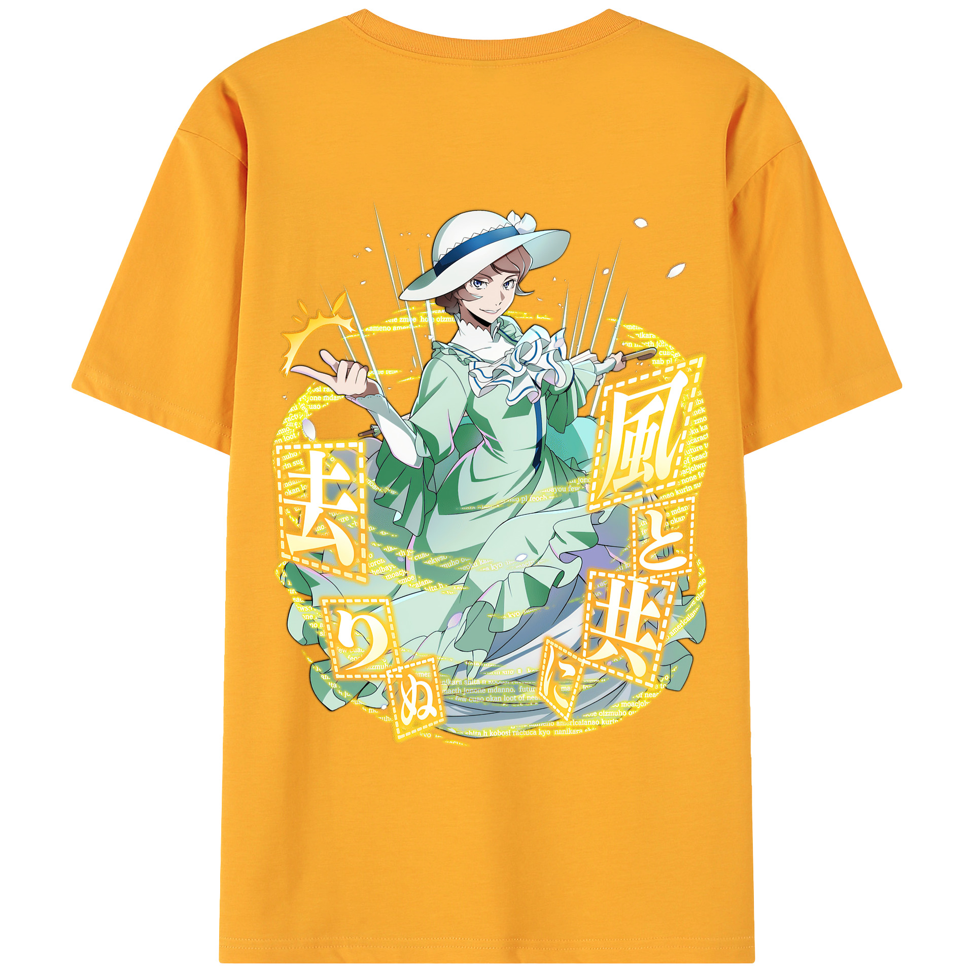 （画像用） 文豪ストレイドッグス Bungo Stray Dogs 綿100％ メンズ半袖Tシャツ（バックプリント） 通気性