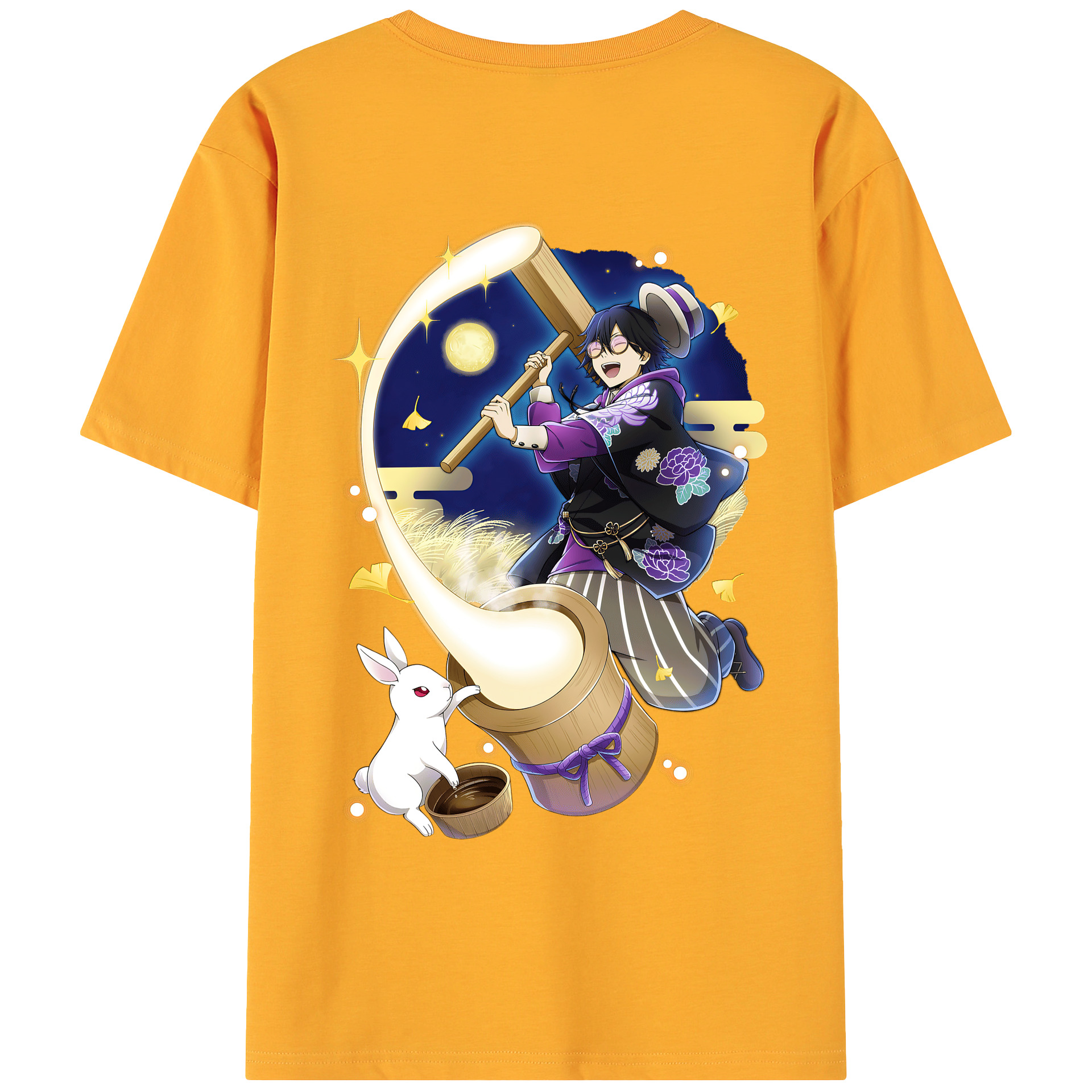 （画像用） 文豪ストレイドッグス Bungo Stray Dogs 綿100％ メンズ半袖Tシャツ（バックプリント） 通気性