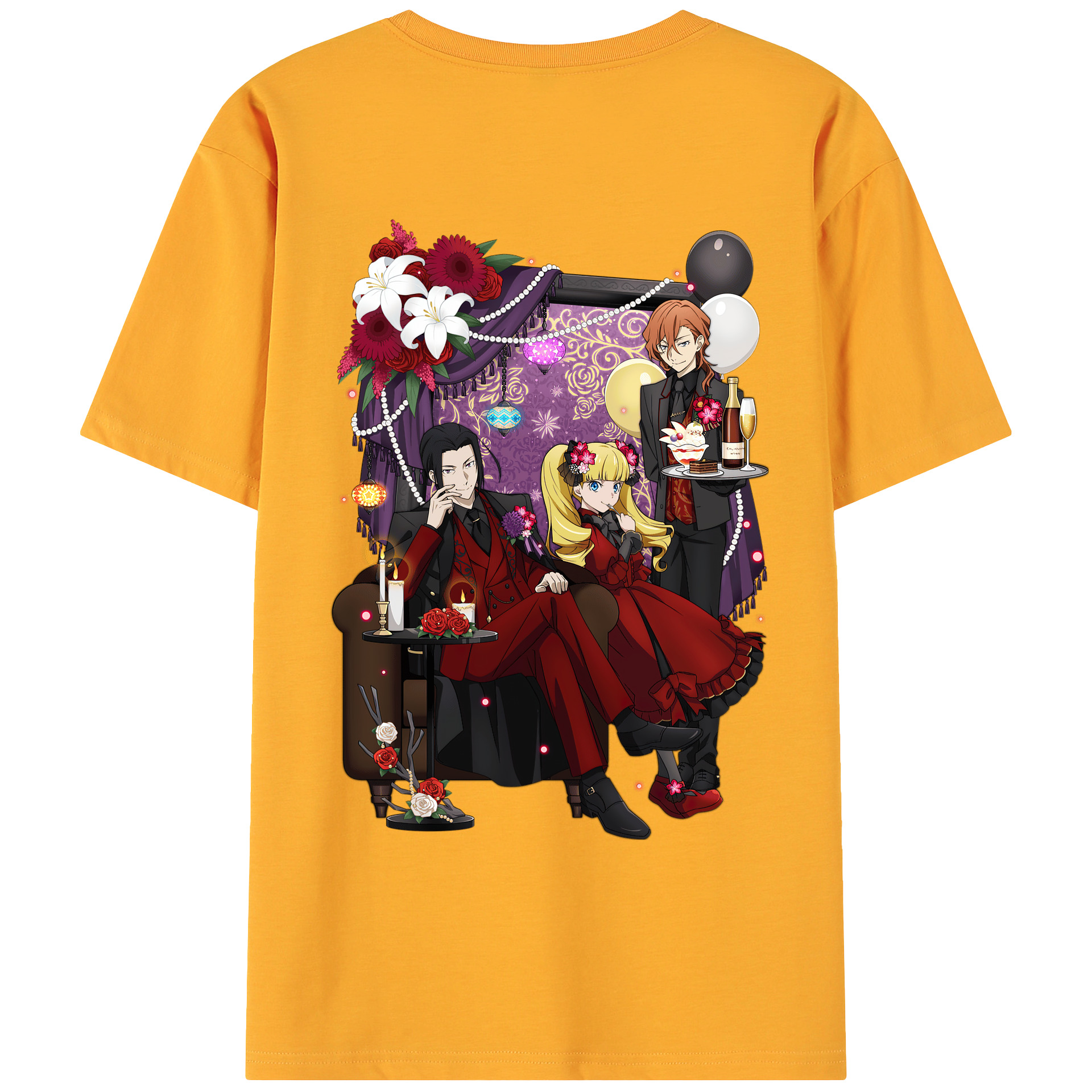 （画像用） 文豪ストレイドッグス Bungo Stray Dogs 綿100％ メンズ半袖Tシャツ（バックプリント） 通気性