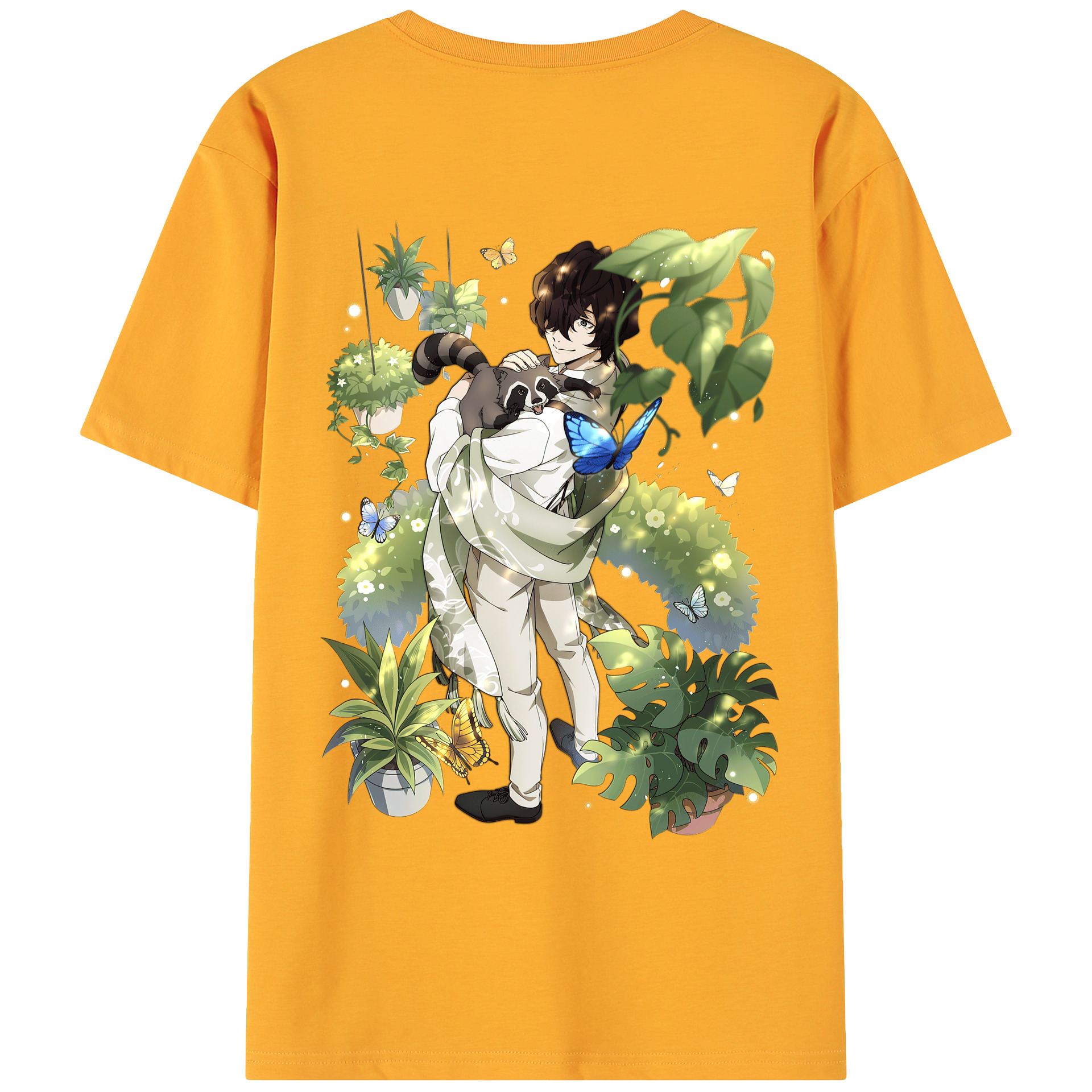 （画像用） 文豪ストレイドッグス Bungo Stray Dogs 綿100％ メンズ半袖Tシャツ（バックプリント） 通気性