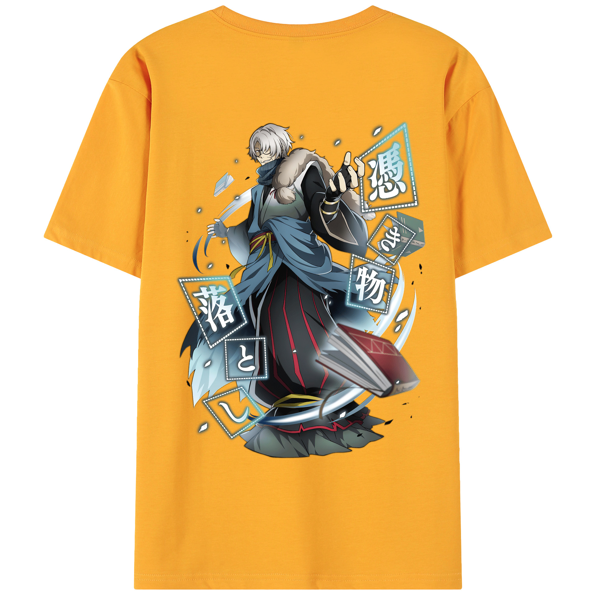 （画像用） 文豪ストレイドッグス Bungo Stray Dogs 綿100％ メンズ半袖Tシャツ（バックプリント） 通気性