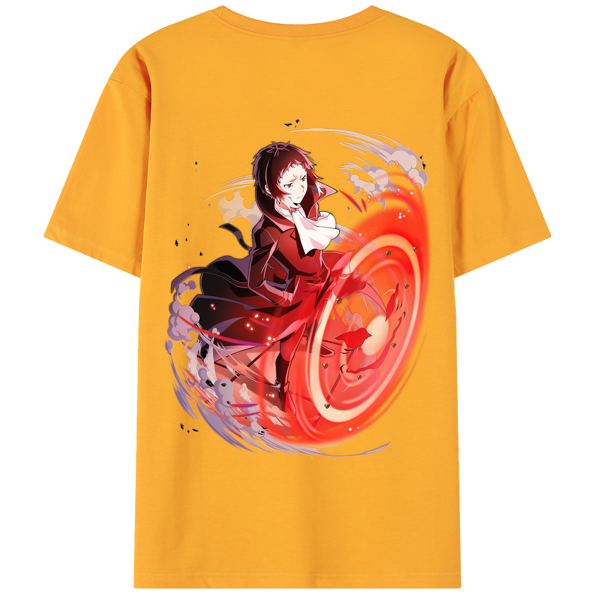 文豪ストレイドッグス Bungo Stray Dogs 綿100％ メンズ半袖Tシャツ（バックプリント） 通気性