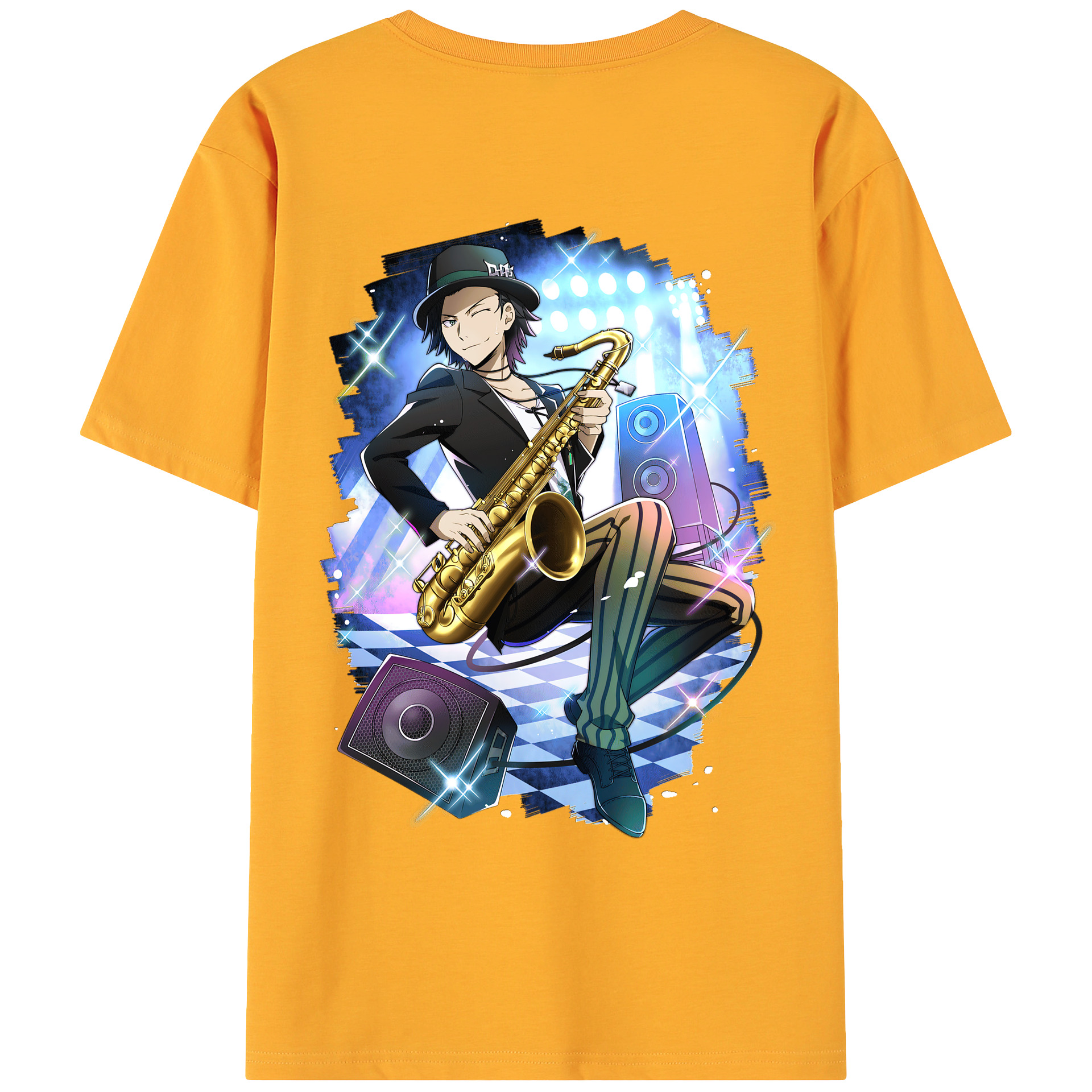 （画像用） 文豪ストレイドッグス Bungo Stray Dogs 綿100％ メンズ半袖Tシャツ（バックプリント） 通気性